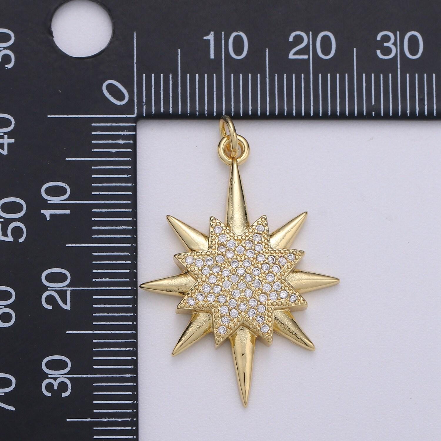 1pcs micro pave star charms, cubic zirconia charms, gold star charm, necklace pendant bracelet charms star celestial jewelry