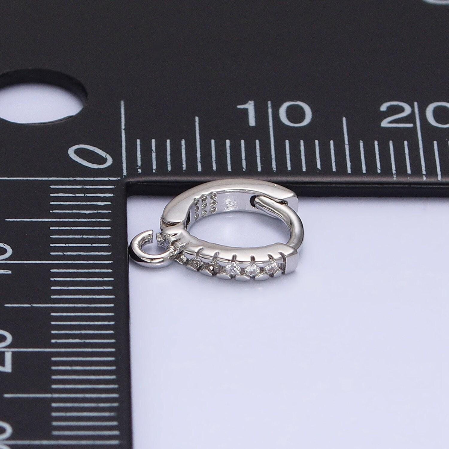 Micro pave gold filled 10mm thin flat open link earring lever back huggie earrings supply | z220 z388