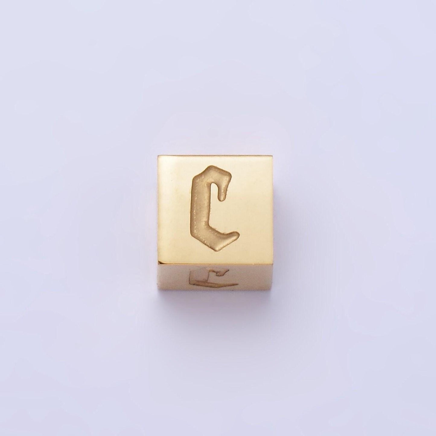 Gold stainless steel gothic letter bead spacer old english alphabet for bracelet necklace jewelry initial charm supplies tarnish free a-937