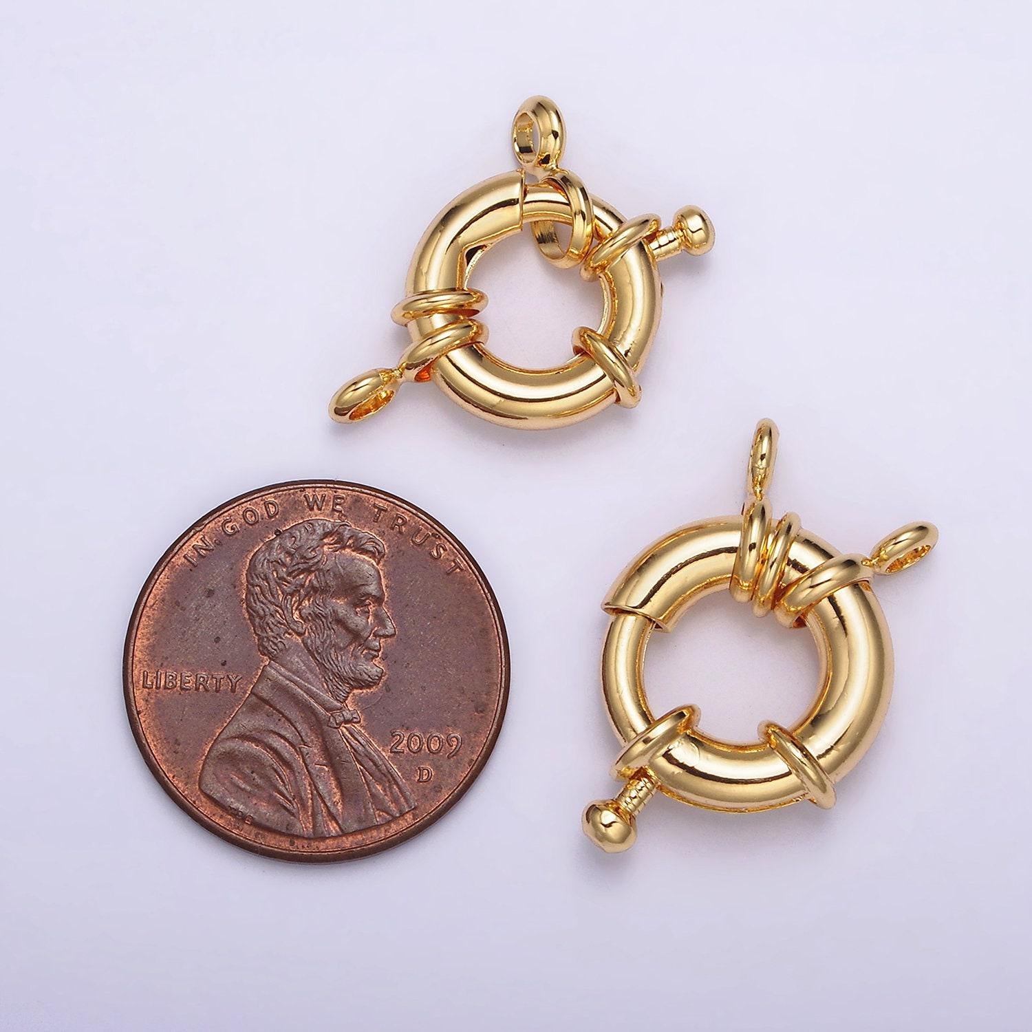16k gold filled 16mm, 18.5mm double loop sailor clasps jewelry making closure supply | z451 z452
