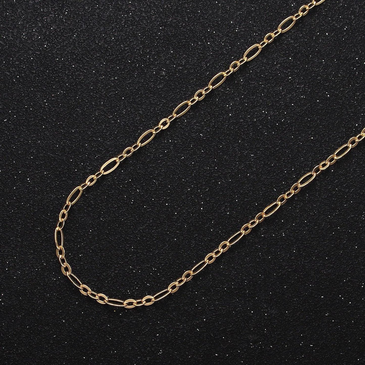 Dainty 24k, white gold filled 2.5mm cable rolo link jewelry making gold, silver unfinished chain by yard | roll-1057 roll-1083
