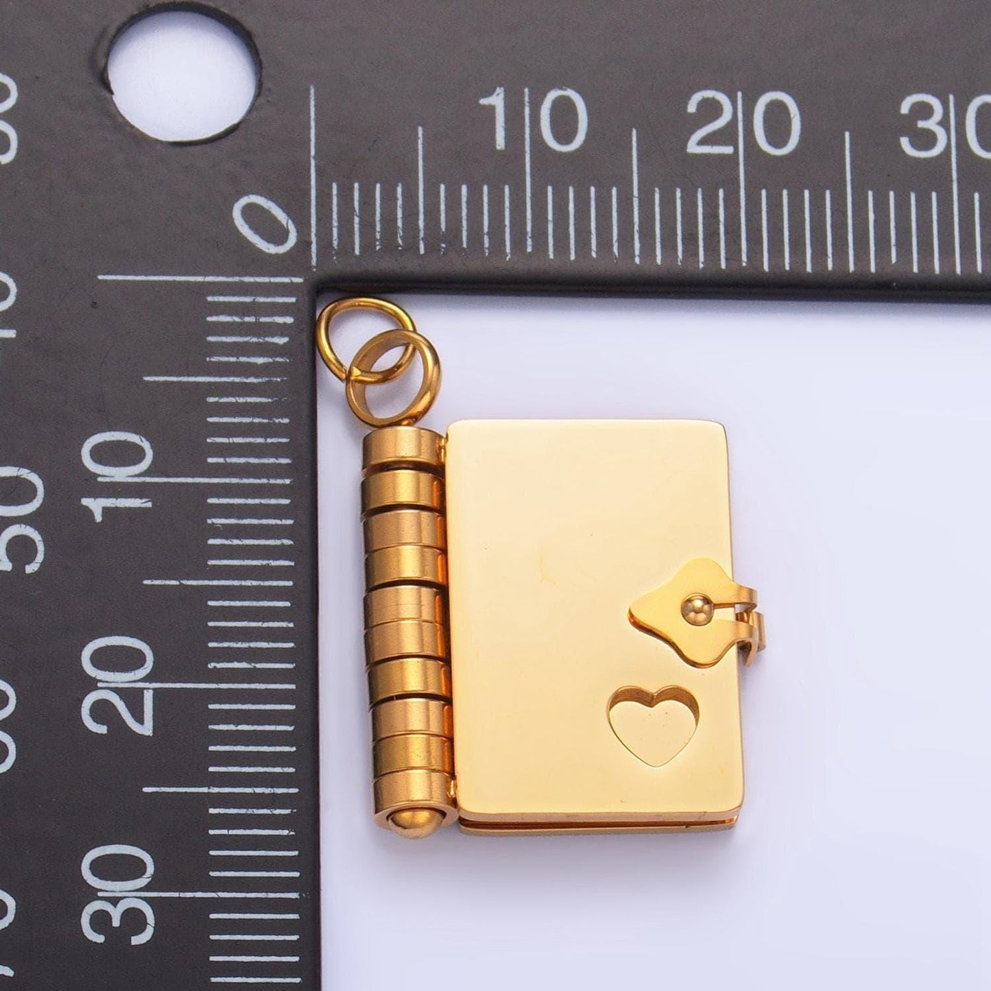 Dainty gold diary charm open book charm engravable blank paper charm for personalized message jewelry p-1324