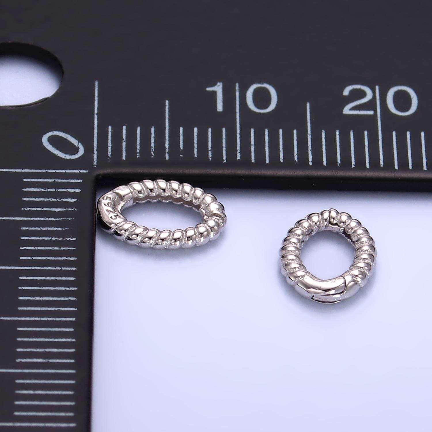 Mini silver oval twisted pull gate clasp sterling silver clasp for jewelry making supply | sl-820