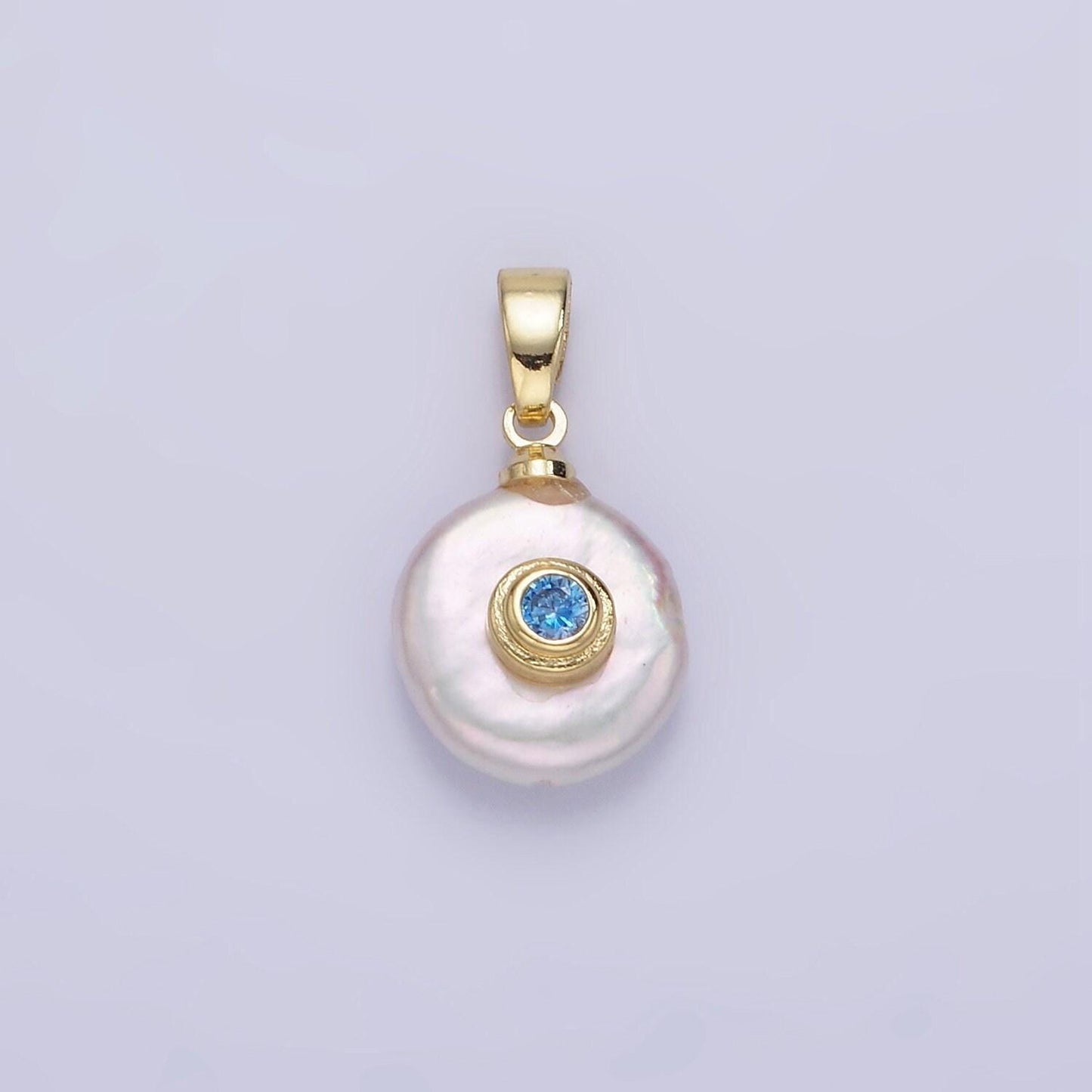 Freshwater pearl pendant cz freeform pearl round oval cz charms for bracelets necklace jewelry with clear, blue cz stone for wedding jewelry