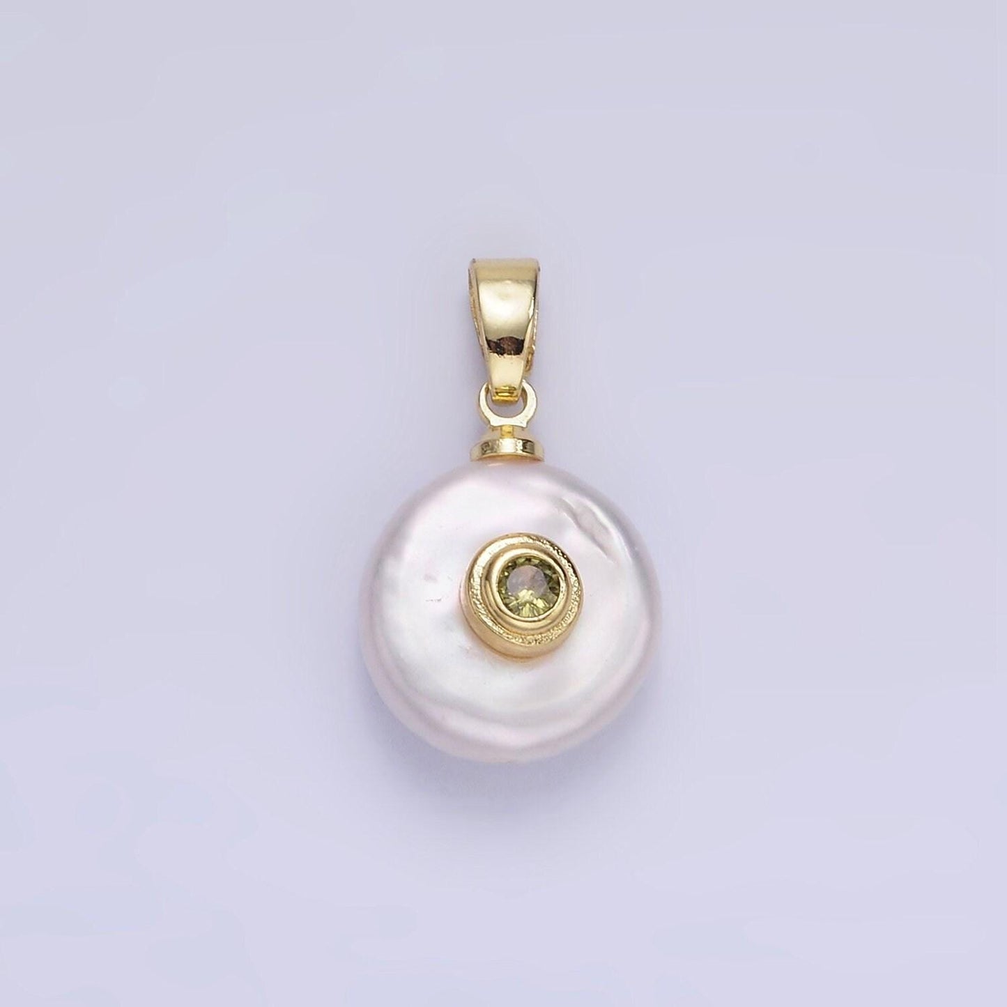 Freshwater pearl pendant cz freeform pearl round oval cz charms for bracelets necklace jewelry with clear, blue cz stone for wedding jewelry