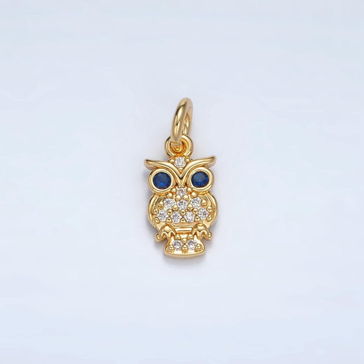 Mini gold owl charm tiny bird charm for bracelet earring necklace component e010