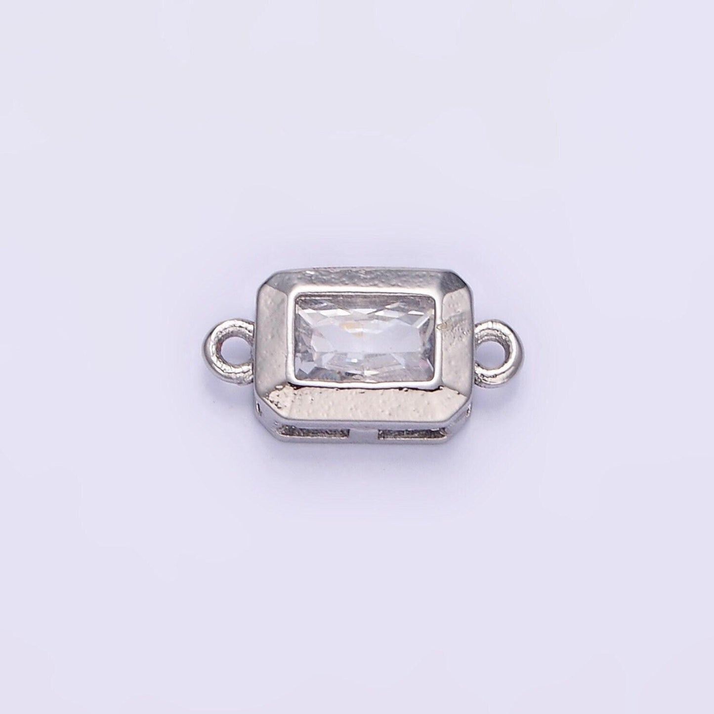 Rectangle cz charm connector in 14k gold filled for bracelet necklace link connector supply jewelry making g310