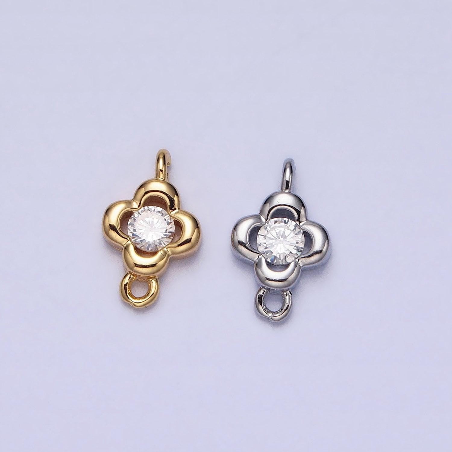 Mini gold flower charm connector for dainty flower jewelry finding handmade necklace earring bracelet link connector y-852