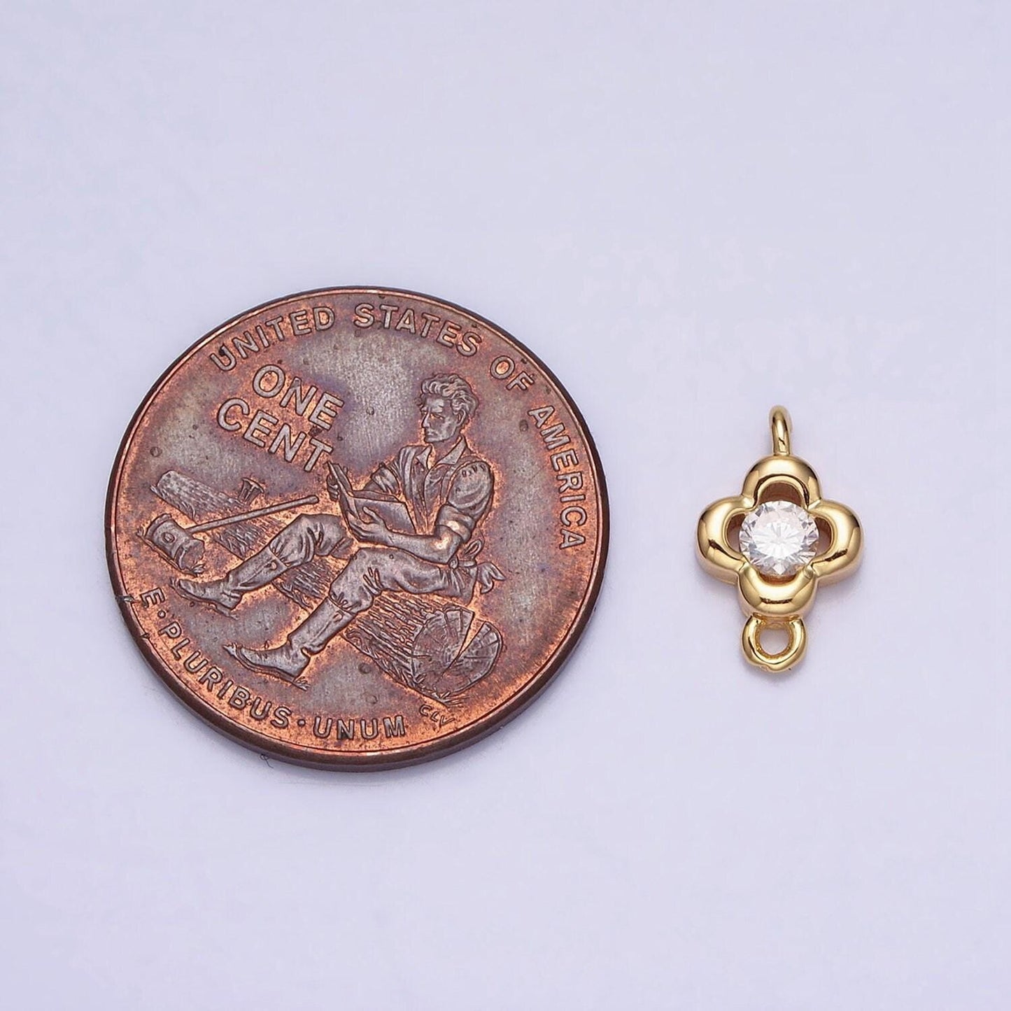 Mini gold flower charm connector for dainty flower jewelry finding handmade necklace earring bracelet link connector y-852