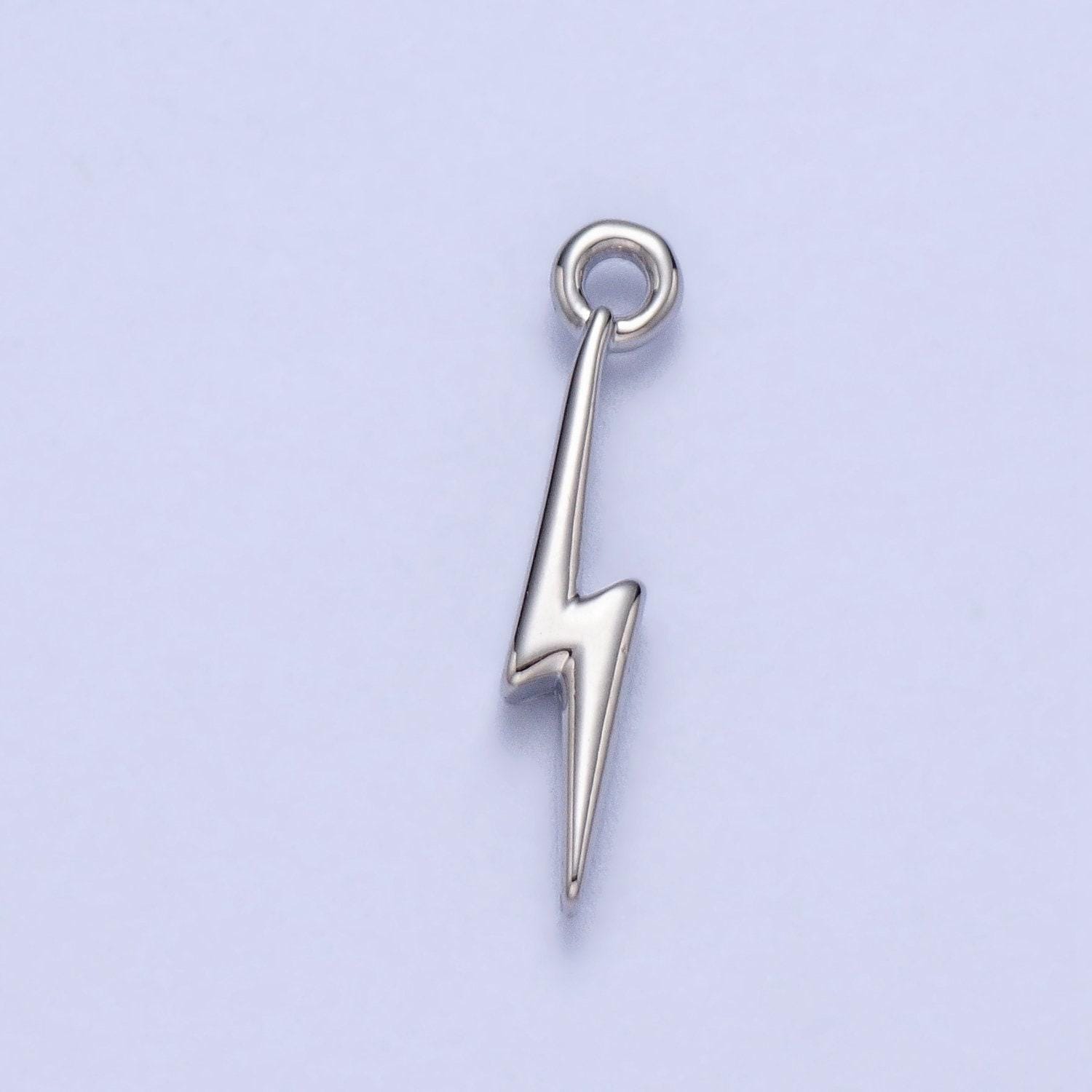 1x mini lightning bolt charms gold / silver bolt wizard charm,thunder pendant small charm for necklace bracelet earring supply ac052
