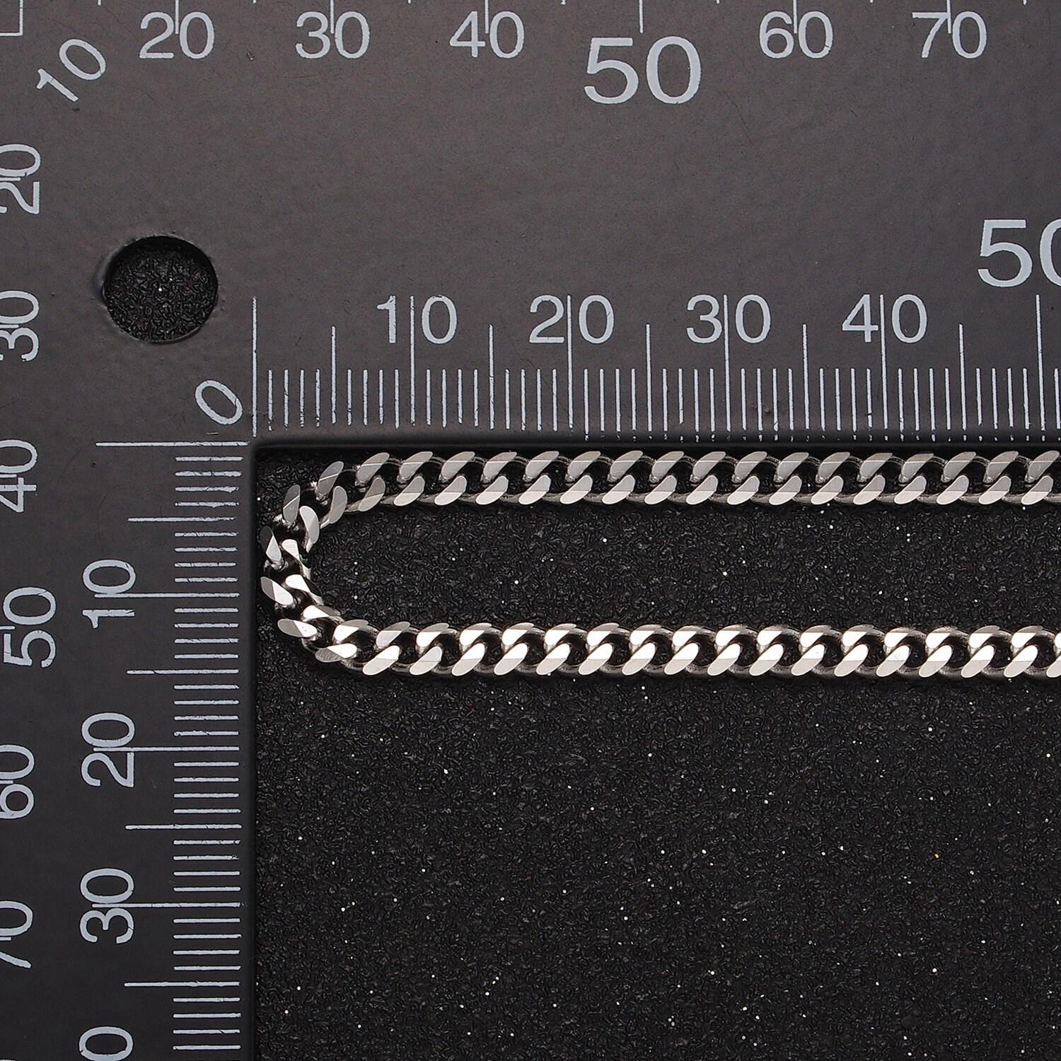 Rhodium plated 3.5mm concave flat curb 18 inch layering chain necklace | wa-2316