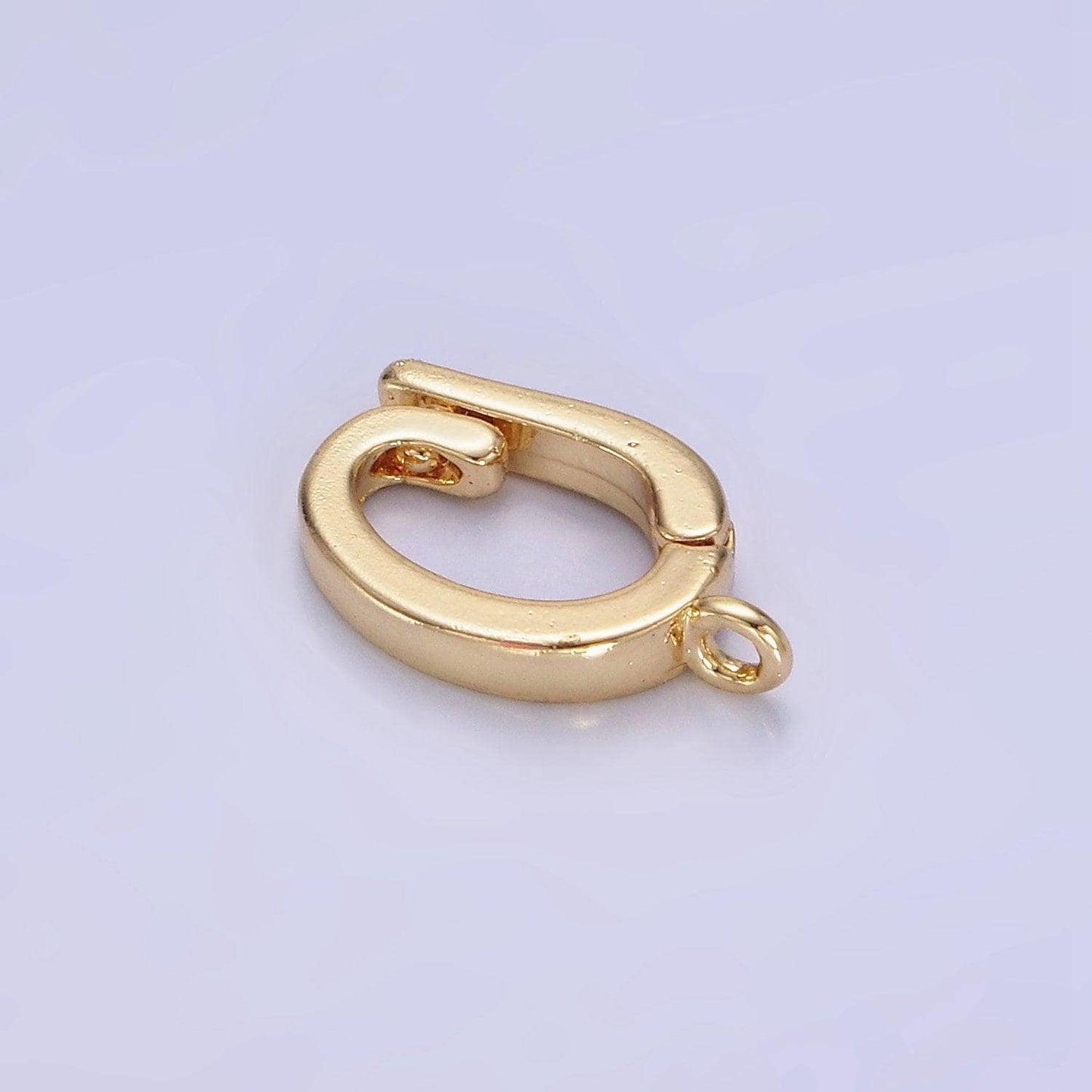 Oval removable bail, gold charm enhancer clasp, pendant bail clasp, necklace making oval snap lock z697
