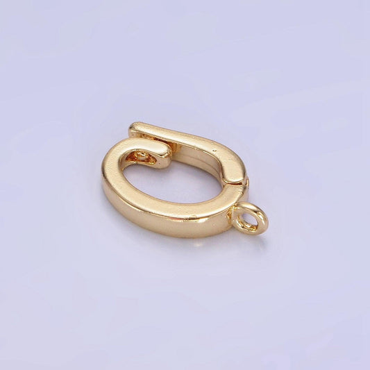 Oval removable bail, gold charm enhancer clasp, pendant bail clasp, necklace making oval snap lock z697