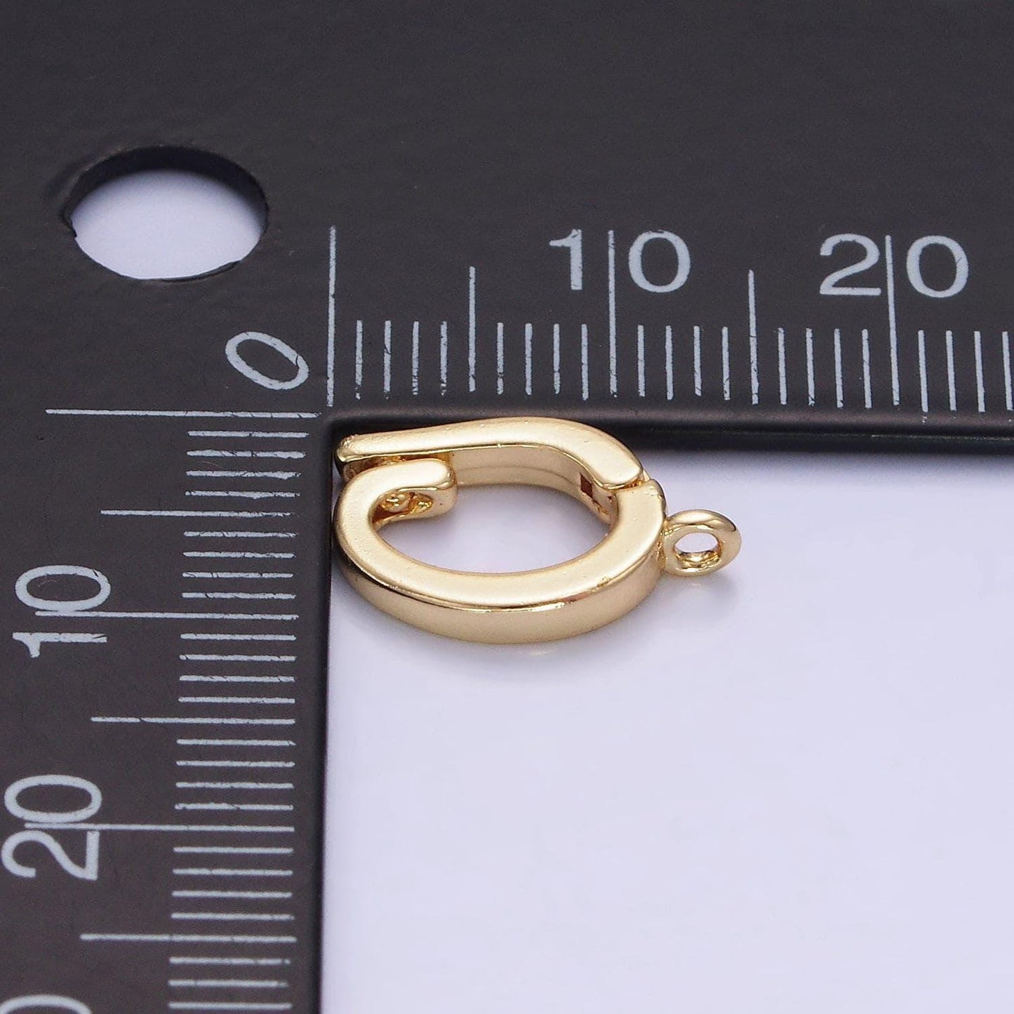 Oval removable bail, gold charm enhancer clasp, pendant bail clasp, necklace making oval snap lock z697