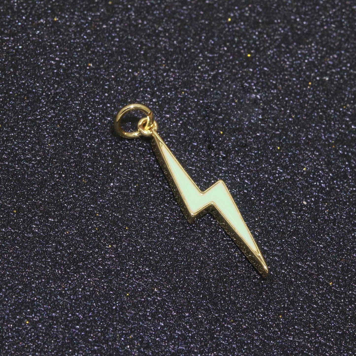 Enamel lighting gold charm colorful bolt pendant, statement jewelry rock n roll wizard thunder pendant for necklace earring bracelet, m305