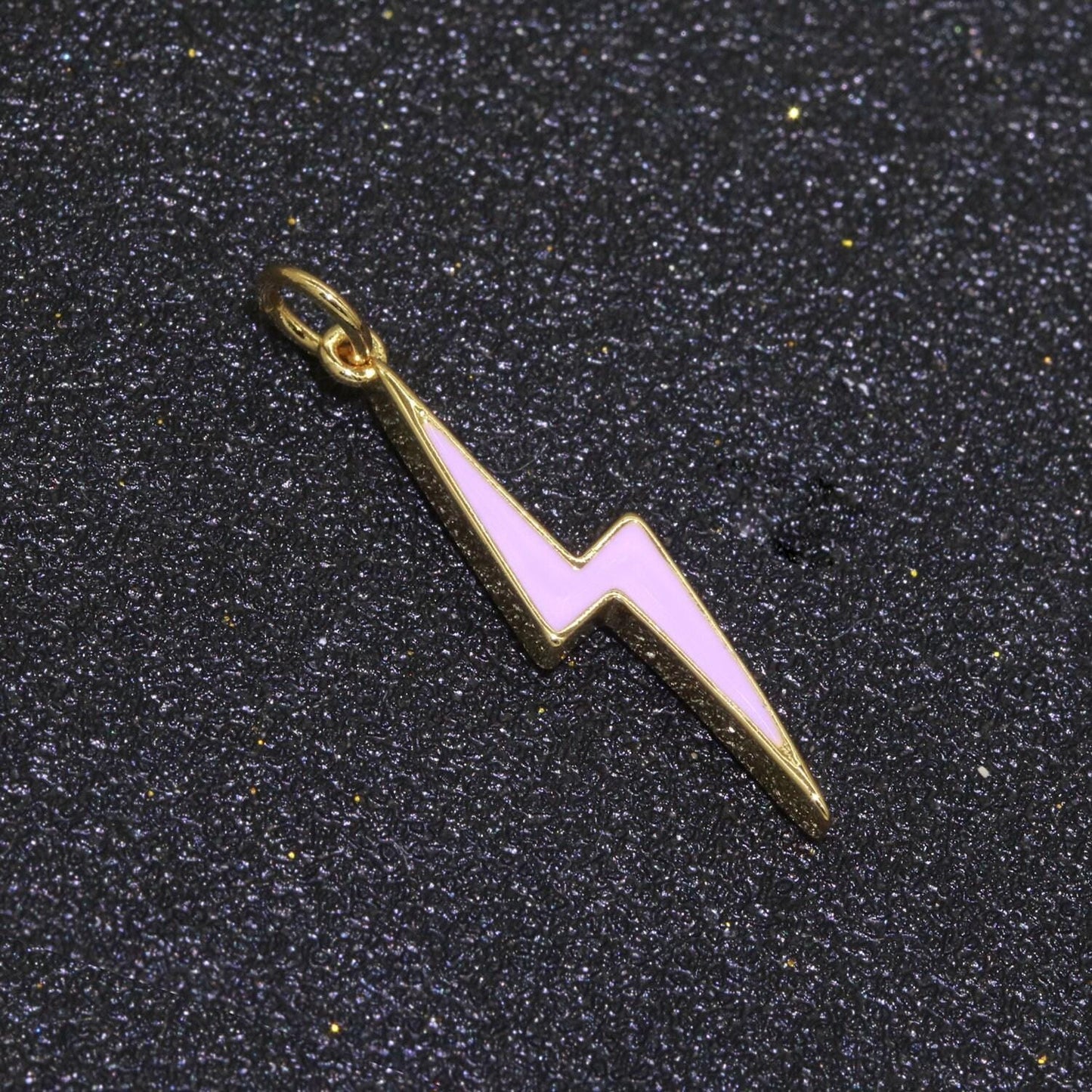 Enamel lighting gold charm colorful bolt pendant, statement jewelry rock n roll wizard thunder pendant for necklace earring bracelet, m305