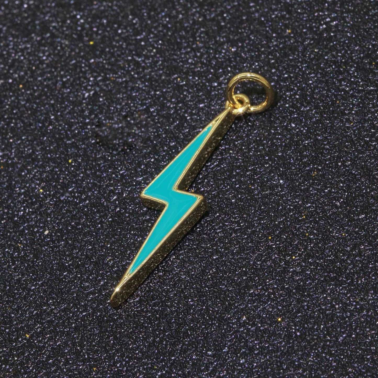 Enamel lighting gold charm colorful bolt pendant, statement jewelry rock n roll wizard thunder pendant for necklace earring bracelet, m305