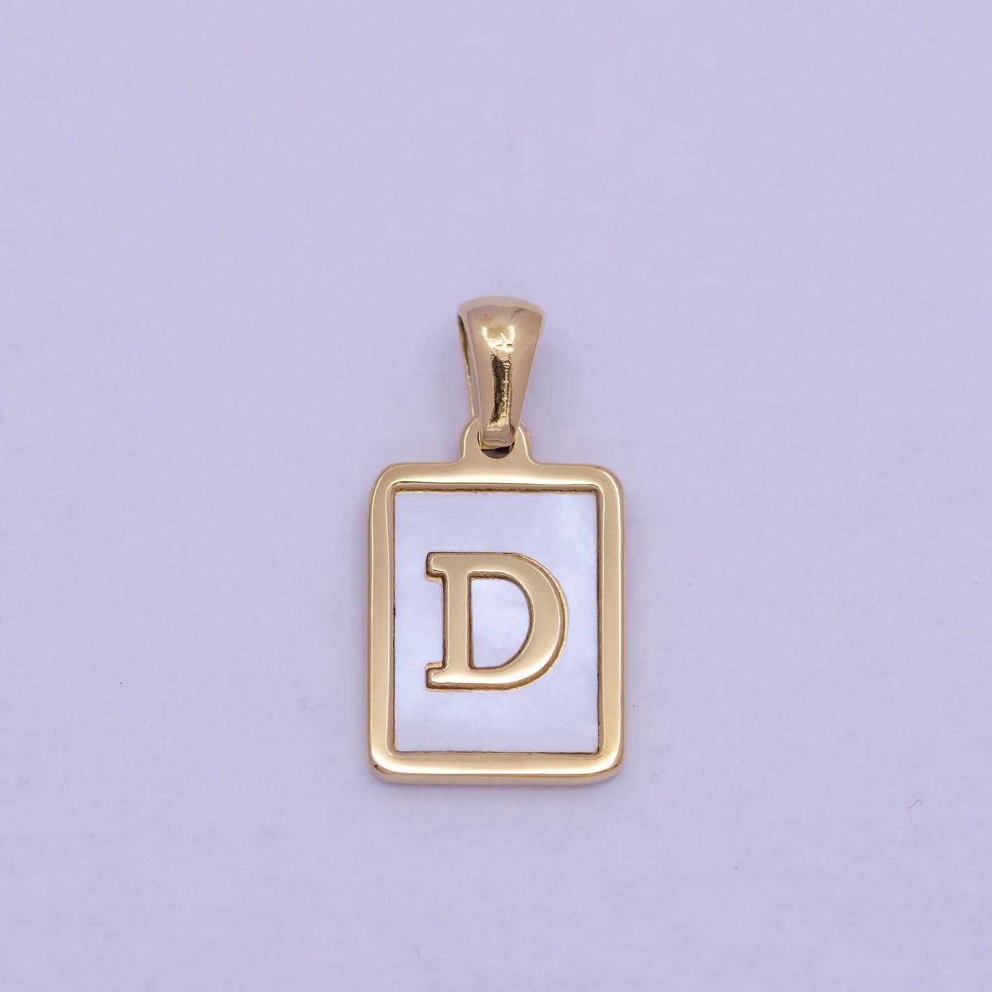 Mother of pearl letter charm gold tag alphabet charm, shell letter pendant personalized letters initial charm stainless steel tarnish free