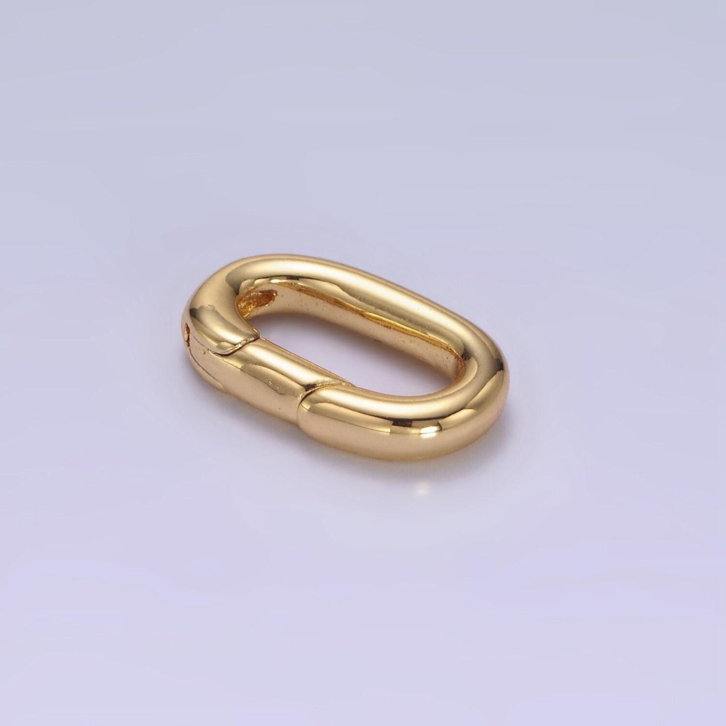 Wholesale mini oval gold enhancer charm holder gold push gate clasp multi charm holder for jewelry making supply z680