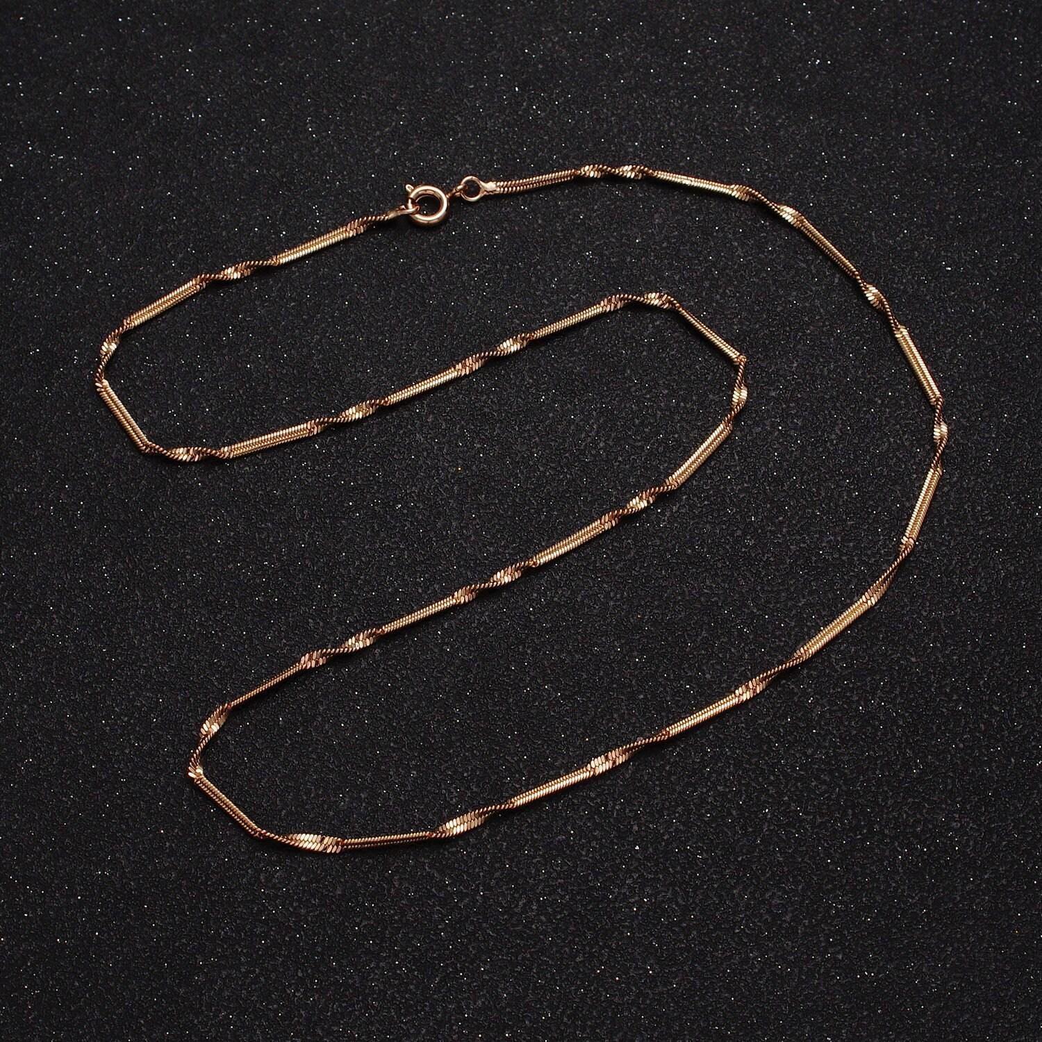 1pc 18.5'' ready to use gold twisted necklace chain, layering rope chain dainty necklace, for pendant charm necklace making wa-1603