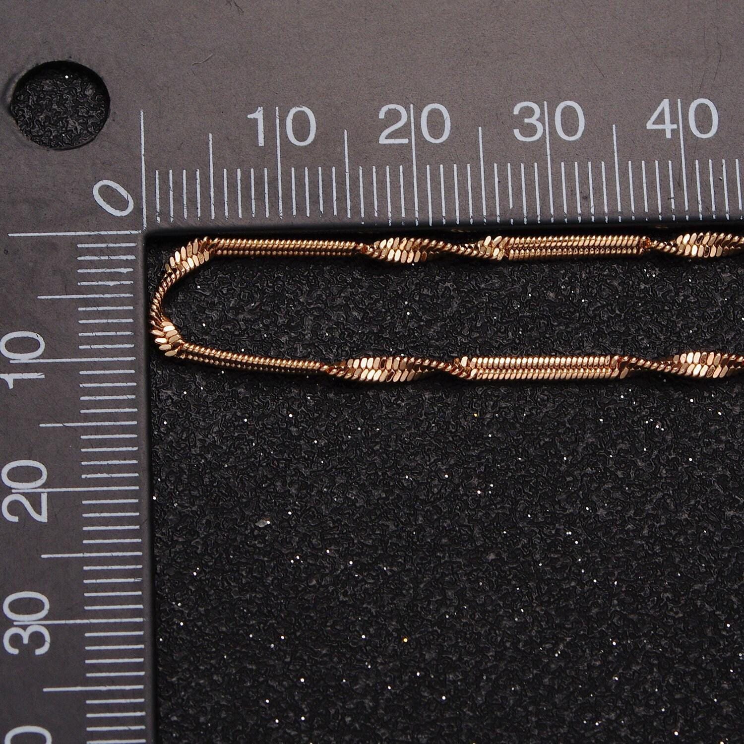 1pc 18.5'' ready to use gold twisted necklace chain, layering rope chain dainty necklace, for pendant charm necklace making wa-1603
