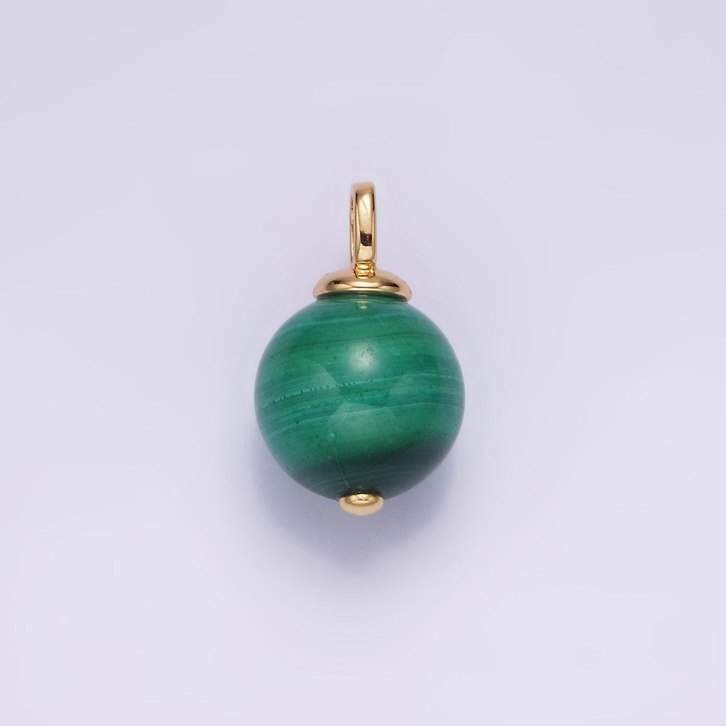 14k gold filled malachite charm small dainty pendant 4mm ring natural gemstone for charm earring necklace ornaments dangle charm ag410