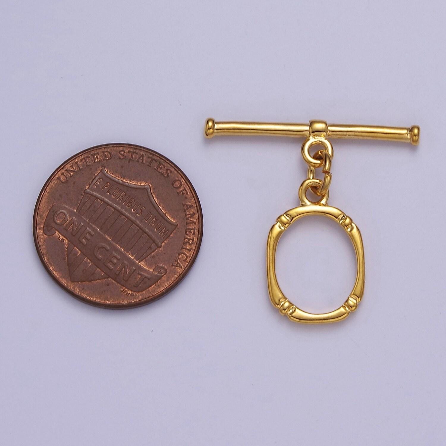 24k gold filled round oval clasp, jewelry clasp ot clasp findings l-684