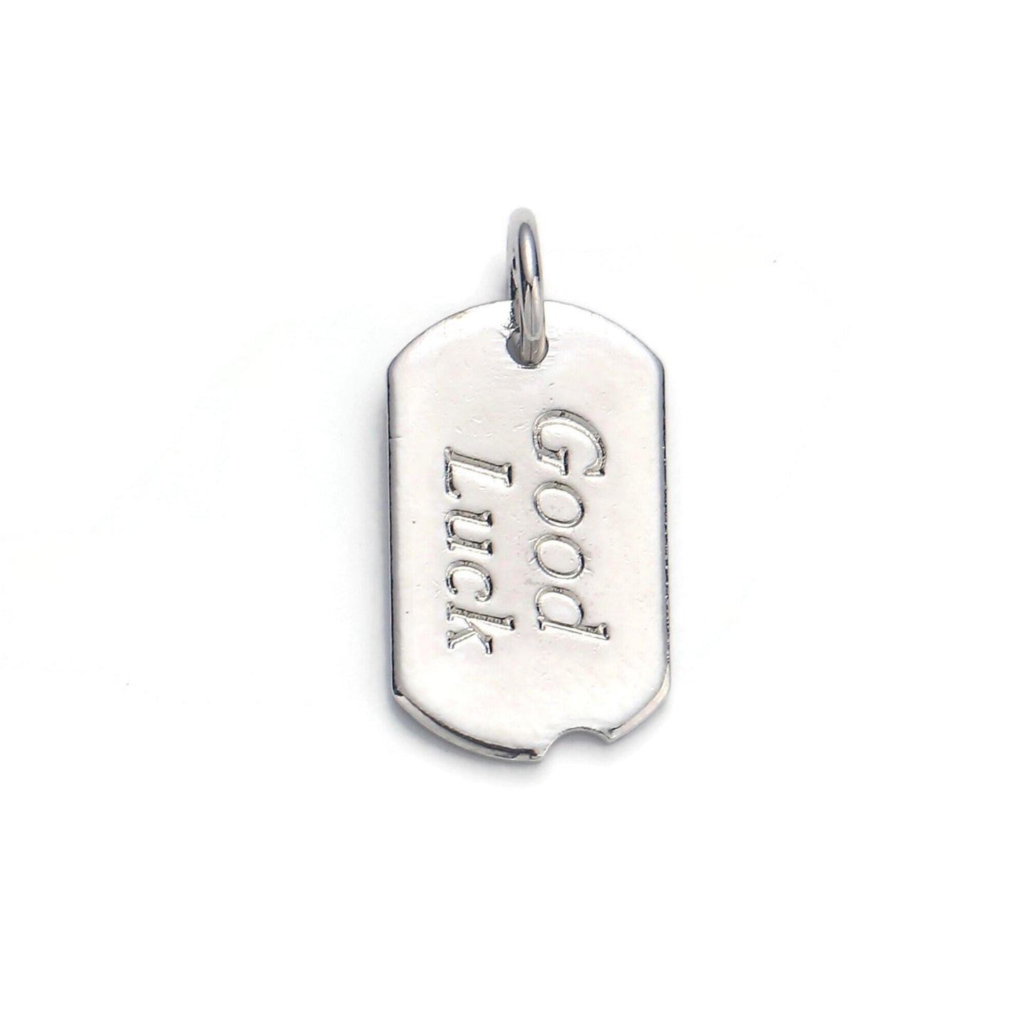 1pc 24k gold good luck charm, bar plate good luck pendant charm, charm, gold or silver color optionchgf-001071