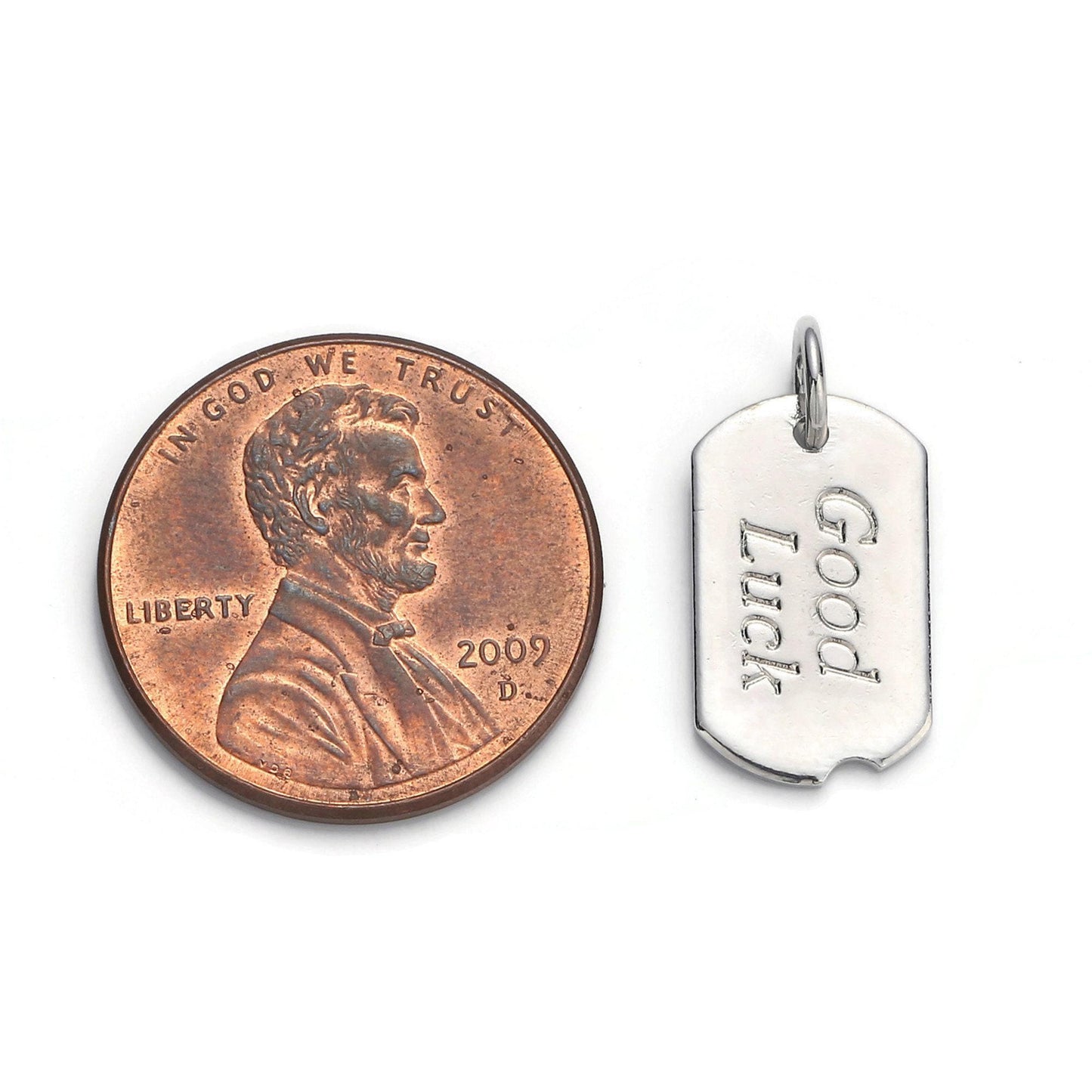 1pc 24k gold good luck charm, bar plate good luck pendant charm, charm, gold or silver color optionchgf-001071