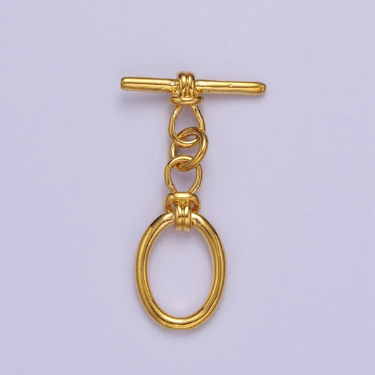 24k gold filled oval toggle clasp, jewelry clasp ot clasp findings l-699
