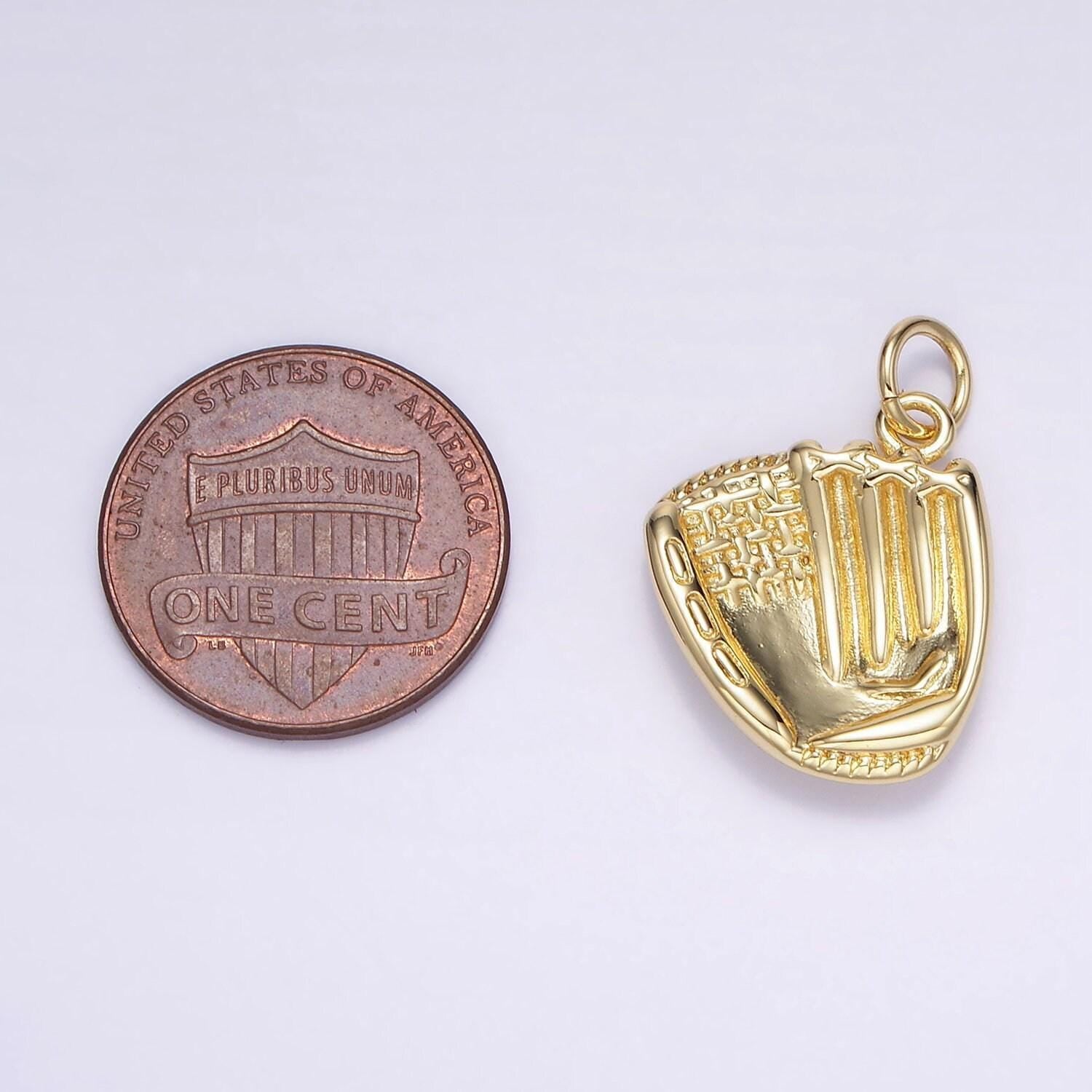 Dainty baseball glove charm softball pendant sport charm coach gift idea for jewelry making supply m-108