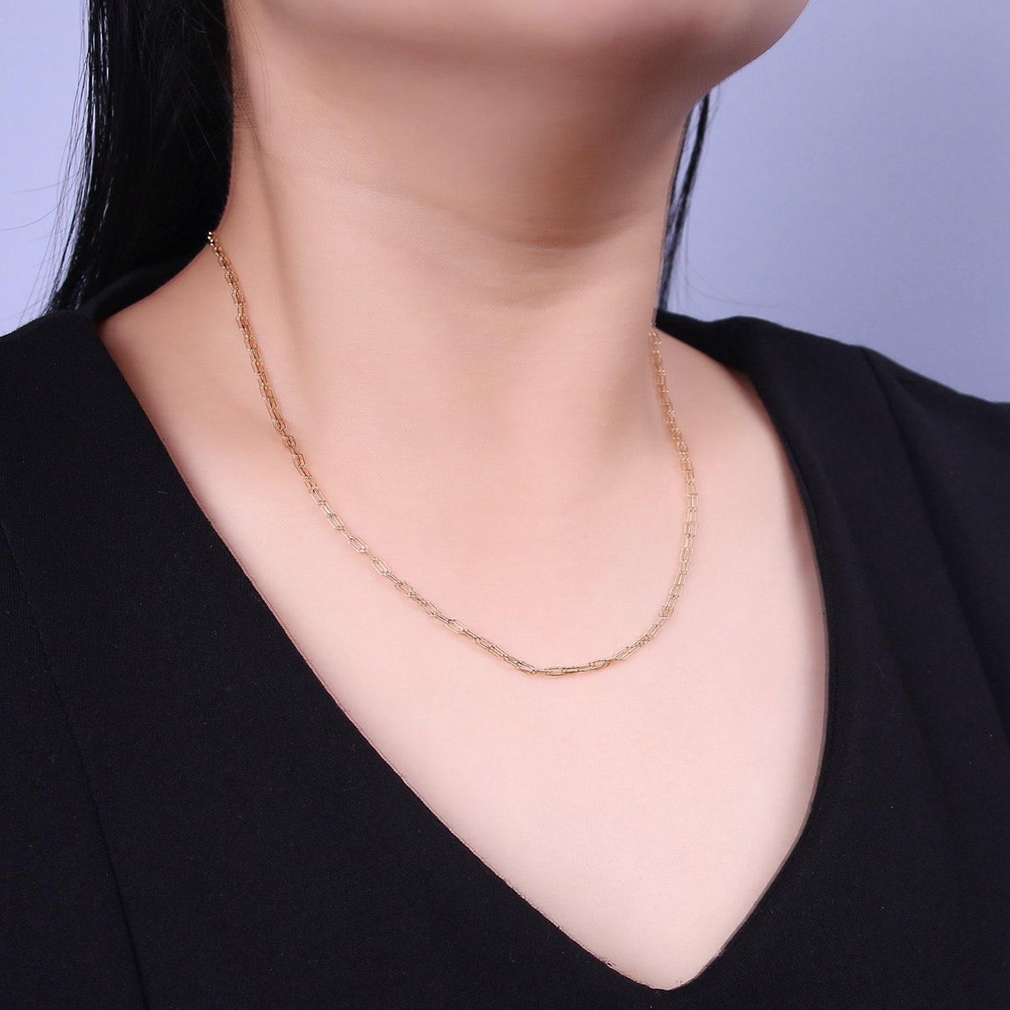 Dainty paper clip chain necklace ∙ 14k gold filled necklace cable link chain 18 inch + 2.5 inch extender ready to wear wa-889