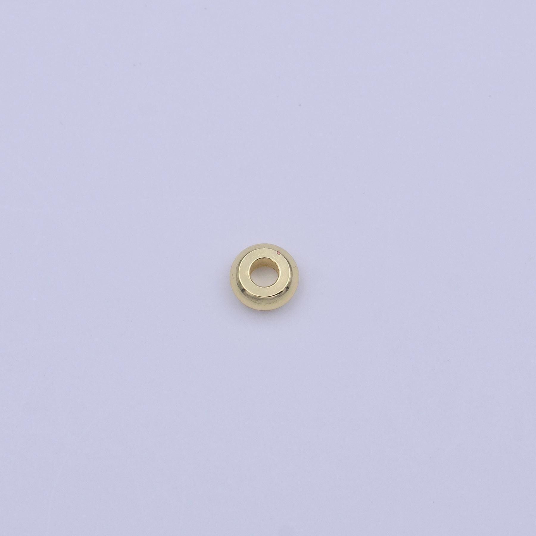 50x gold smooth flat round beads spacer beads, rondelle bead accents, bead accessories jewelry making diy bracelets necklaces 4,6,7,8mm bead