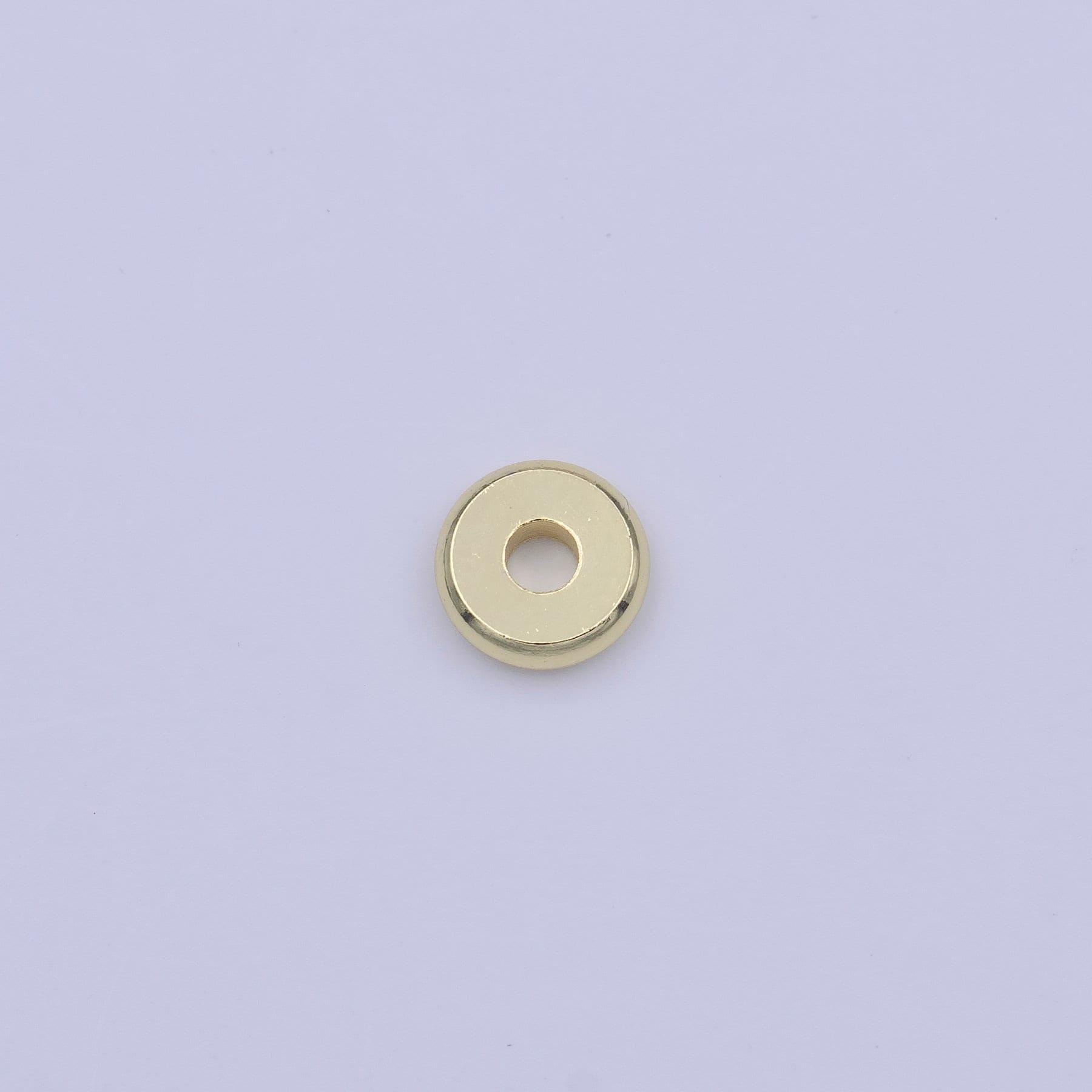 50x gold smooth flat round beads spacer beads, rondelle bead accents, bead accessories jewelry making diy bracelets necklaces 4,6,7,8mm bead