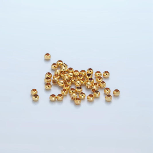 100 pcs 24k gold filled round spacer beads, gold donut spacer beads 2mm spacer beads b-100