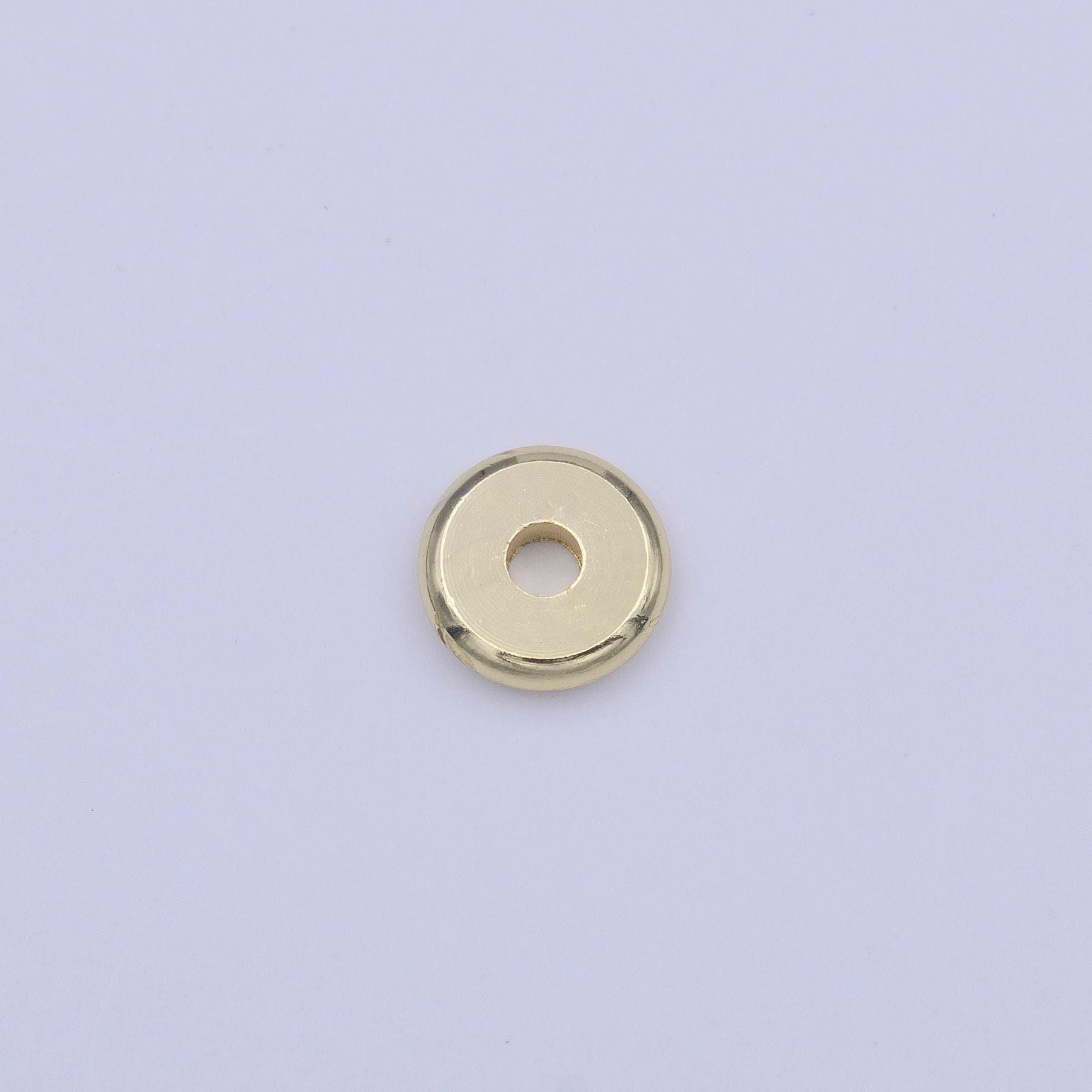 50x gold smooth flat round beads spacer beads, rondelle bead accents, bead accessories jewelry making diy bracelets necklaces 4,6,7,8mm bead