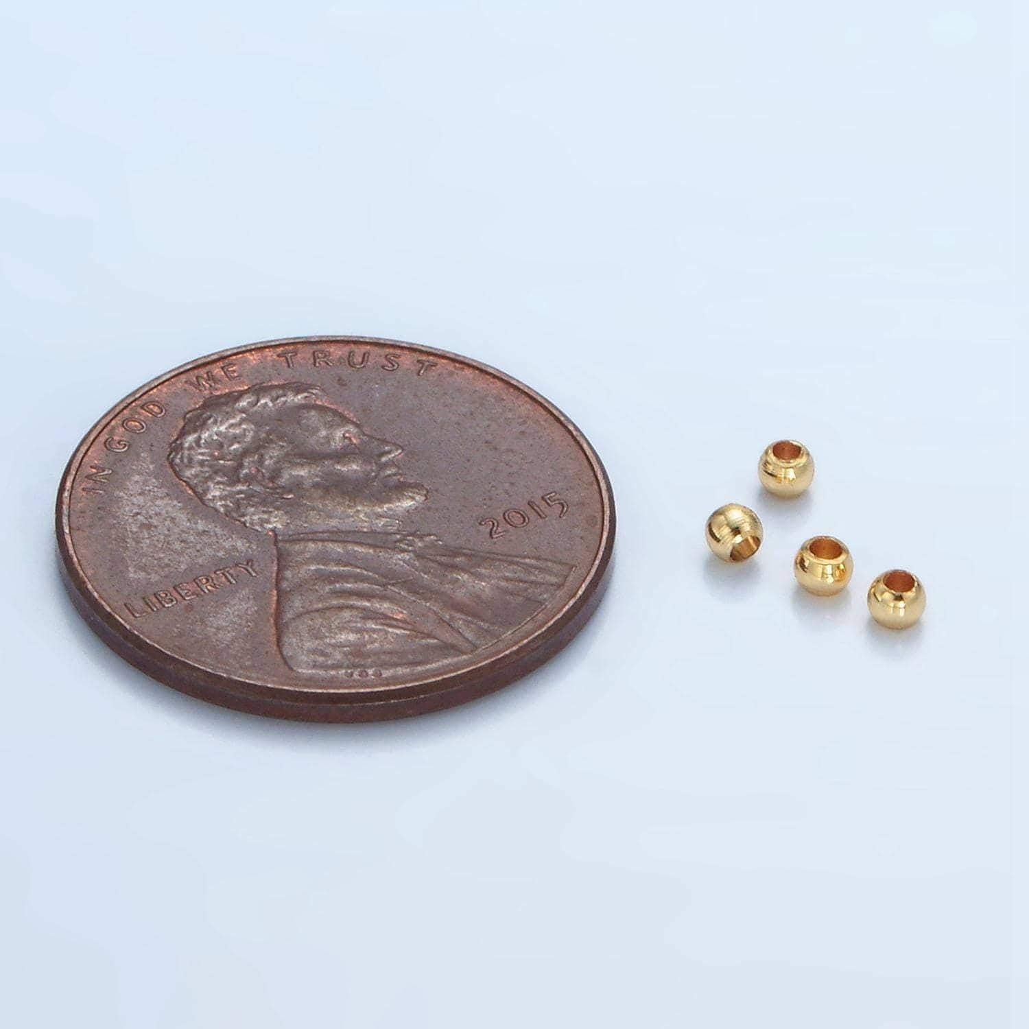 100 pcs 24k gold filled round spacer beads, gold donut spacer beads 2mm spacer beads b-100