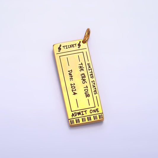 Double sided concert tickets charm stainless steel music show tickets for bracelet necklace mix charm supply p1274