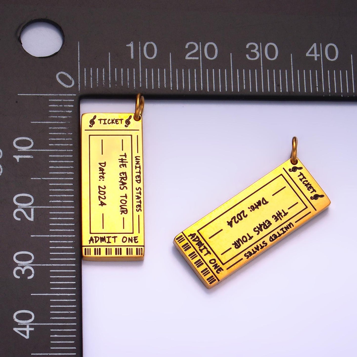 Double sided concert tickets charm stainless steel music show tickets for bracelet necklace mix charm supply p1274
