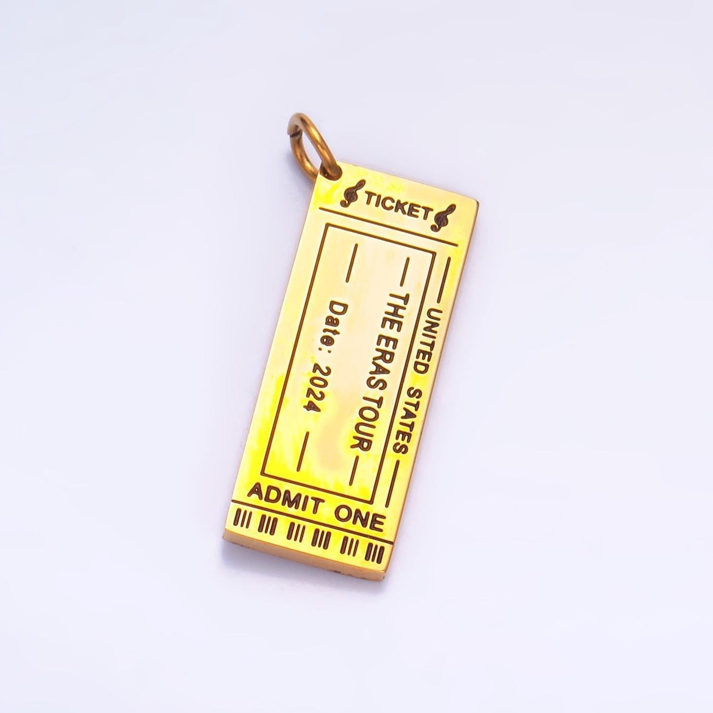 Double sided concert tickets charm stainless steel music show tickets for bracelet necklace mix charm supply p1274