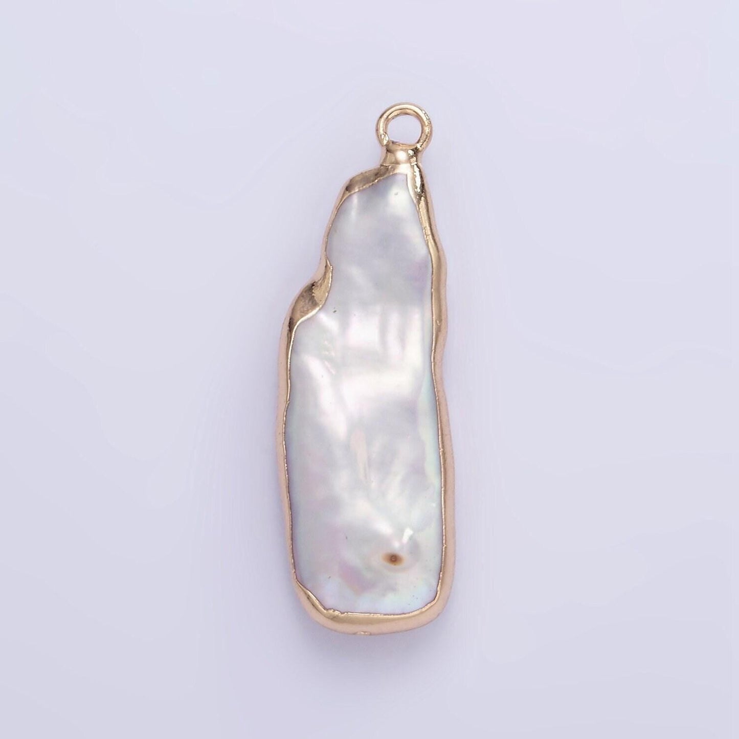 1x mini freeform rectangle freshwater pearl long geometric gold coated add-on charm for bracelet necklace bracelet earring component p-1859