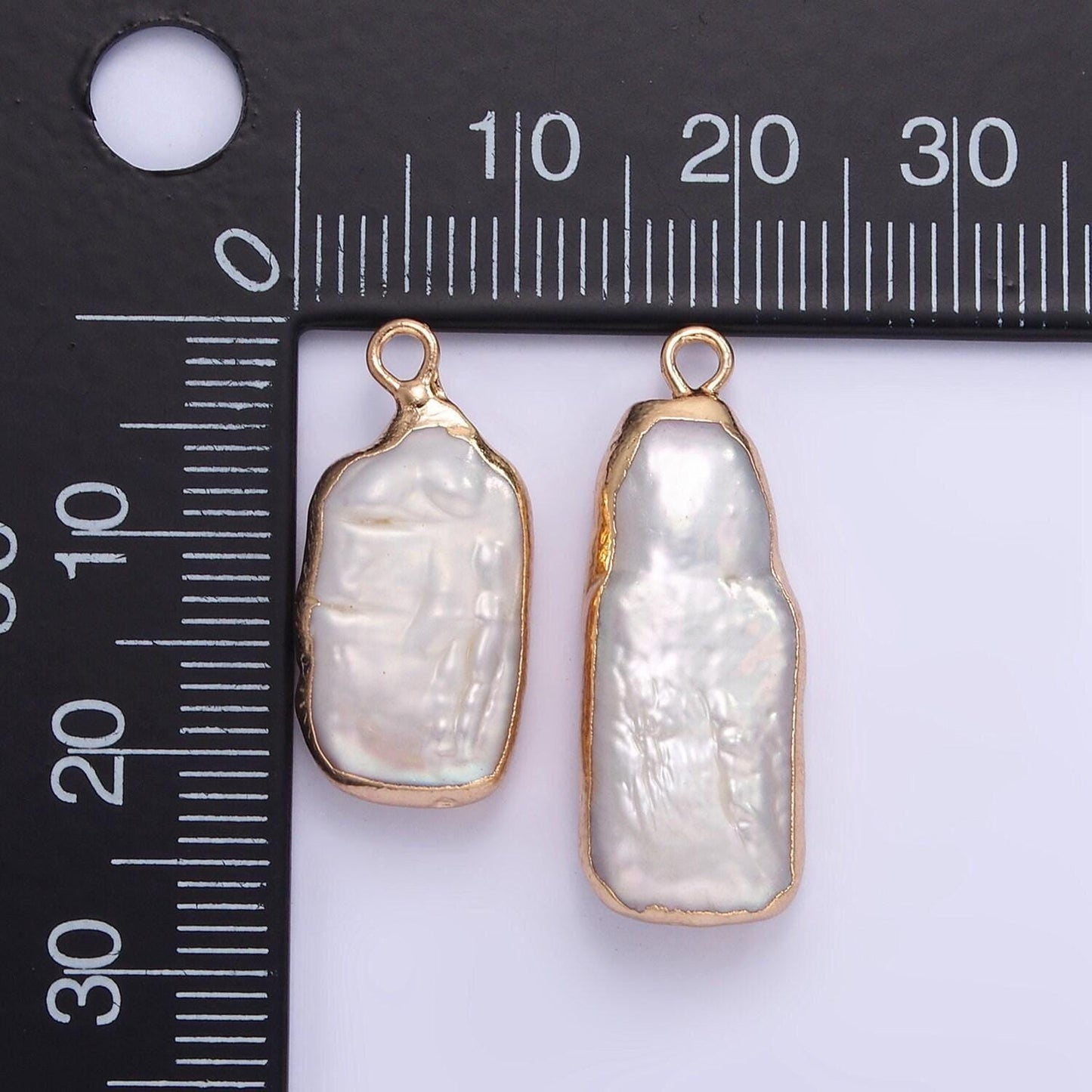 1x mini freeform rectangle freshwater pearl long geometric gold coated add-on charm for bracelet necklace bracelet earring component p-1859