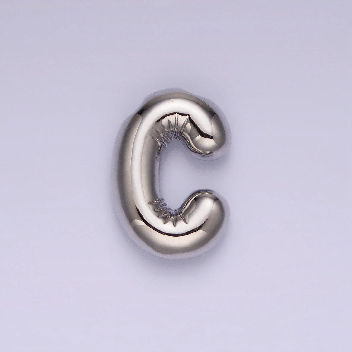 Silver alphabet charm personalized balloon initial letter charm necklace bubble style trend fashion jewelry necklace for women diy supply