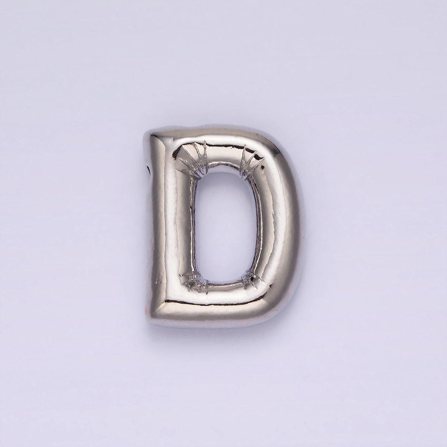 Silver alphabet charm personalized balloon initial letter charm necklace bubble style trend fashion jewelry necklace for women diy supply