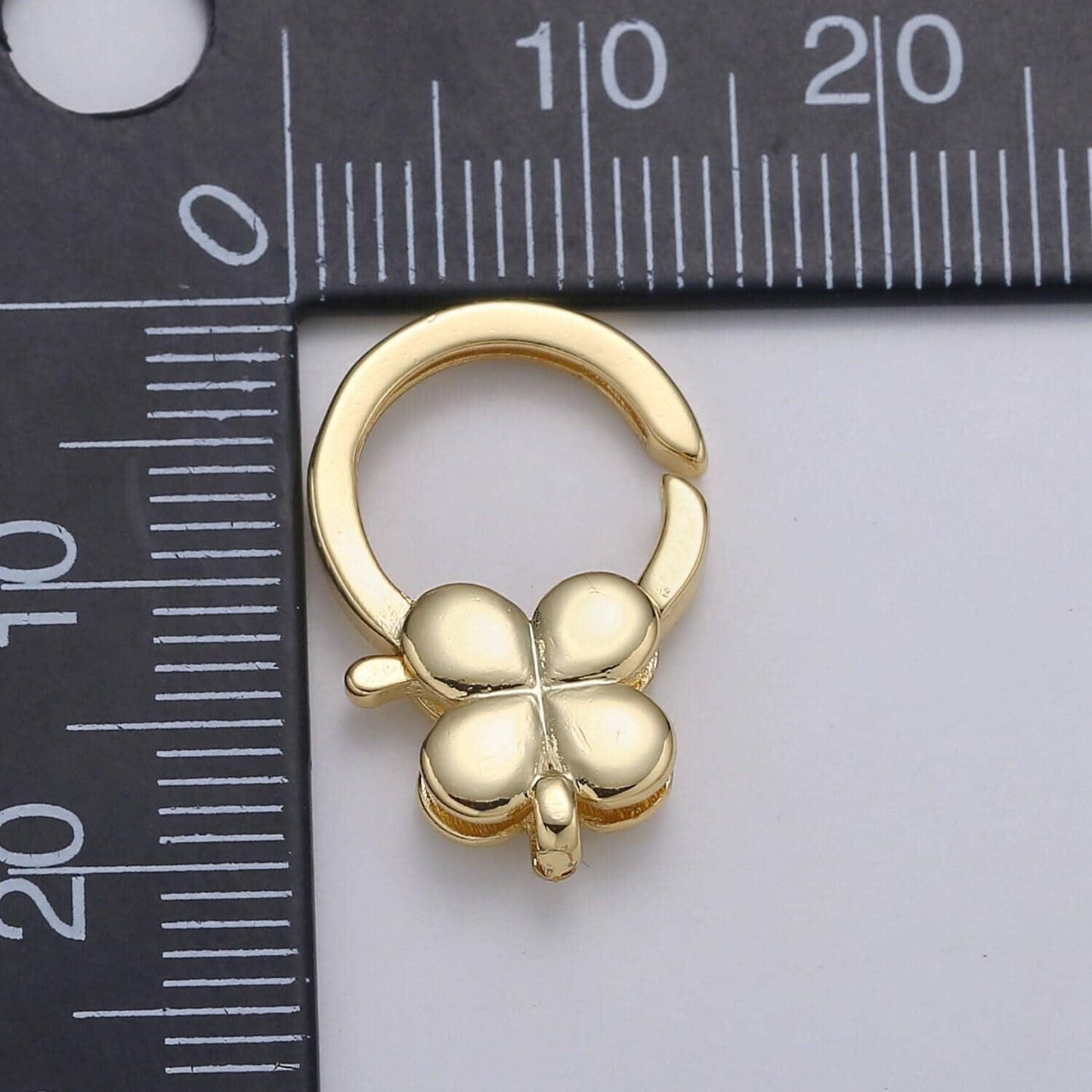 1pc wholesale lobster clasp 24k gold , clover lobster claw for jewelry making, size 19.9mmx13.8mm, supp-1118