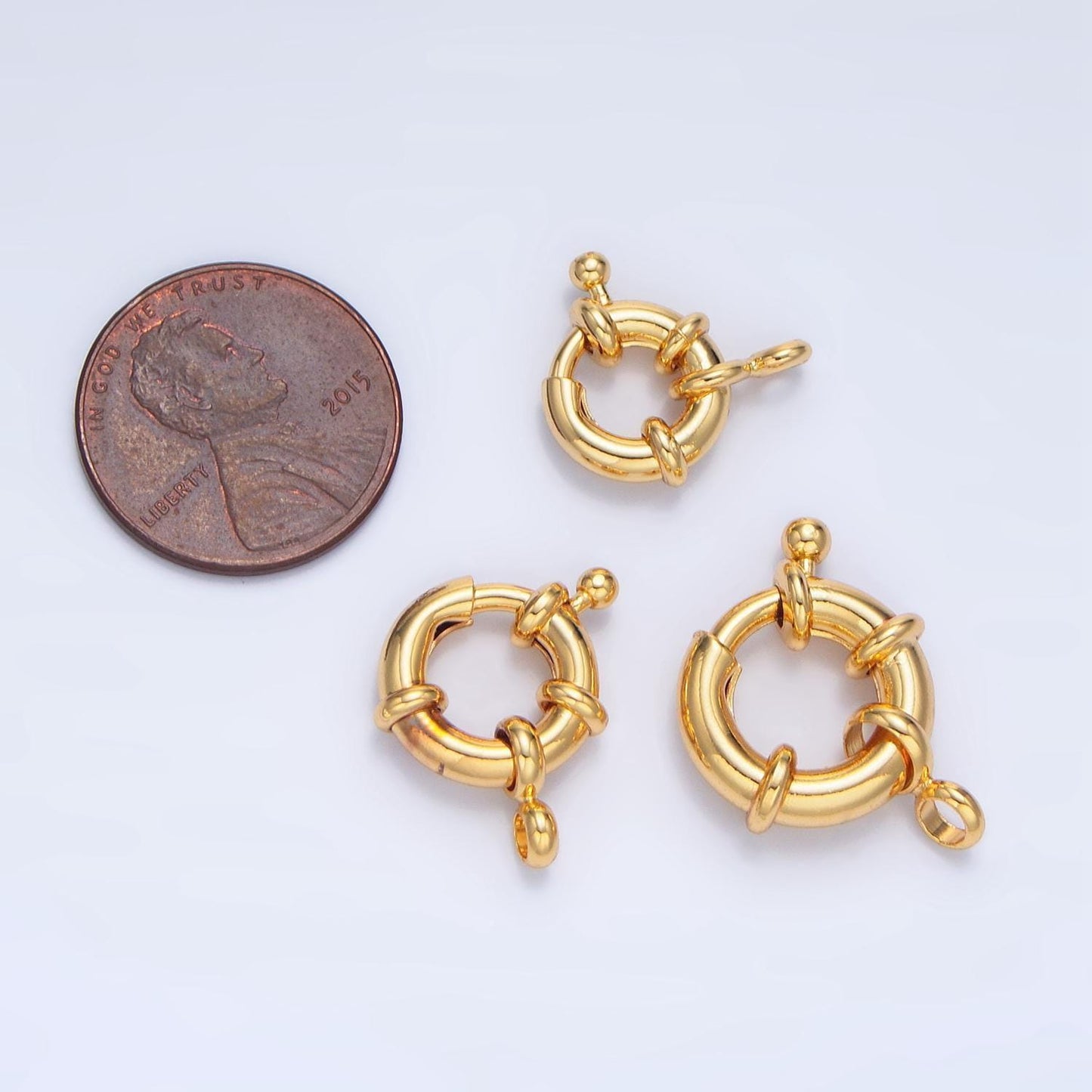 24k gold filled 15mm , 19mm single loop sailor clasps jewelry making closure supply | z941 z942 z 943