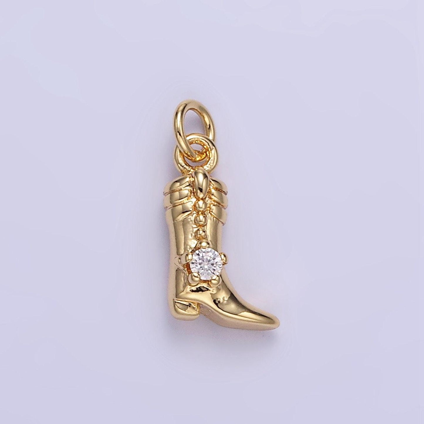 16k gold filled 12mm high heel cowboy boots lined minimalist shoes charm with cz stone | ac113