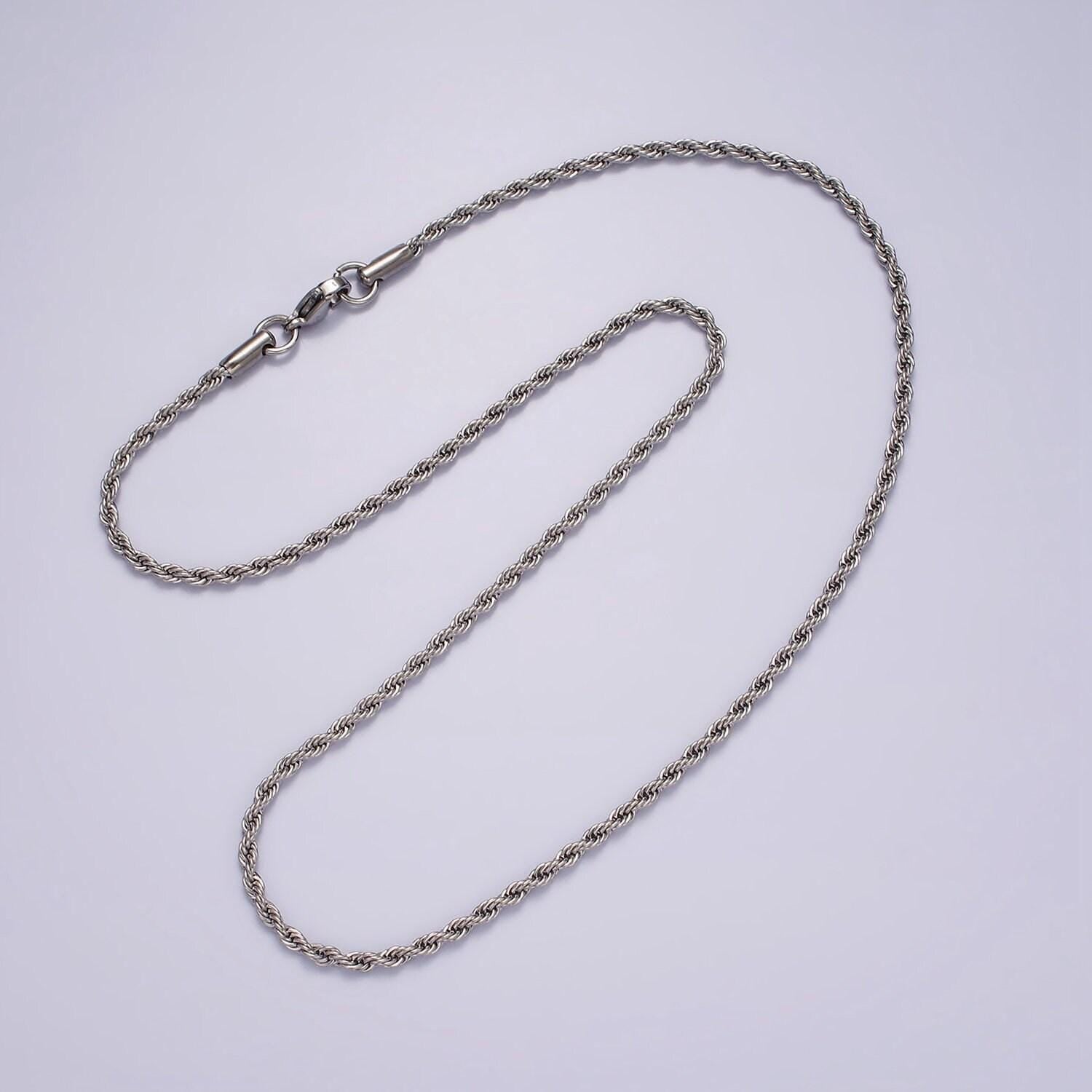 Stainless steel 1.8mm rope chain 18 inches necklace in gold & silver | wa-2338 wa-2339