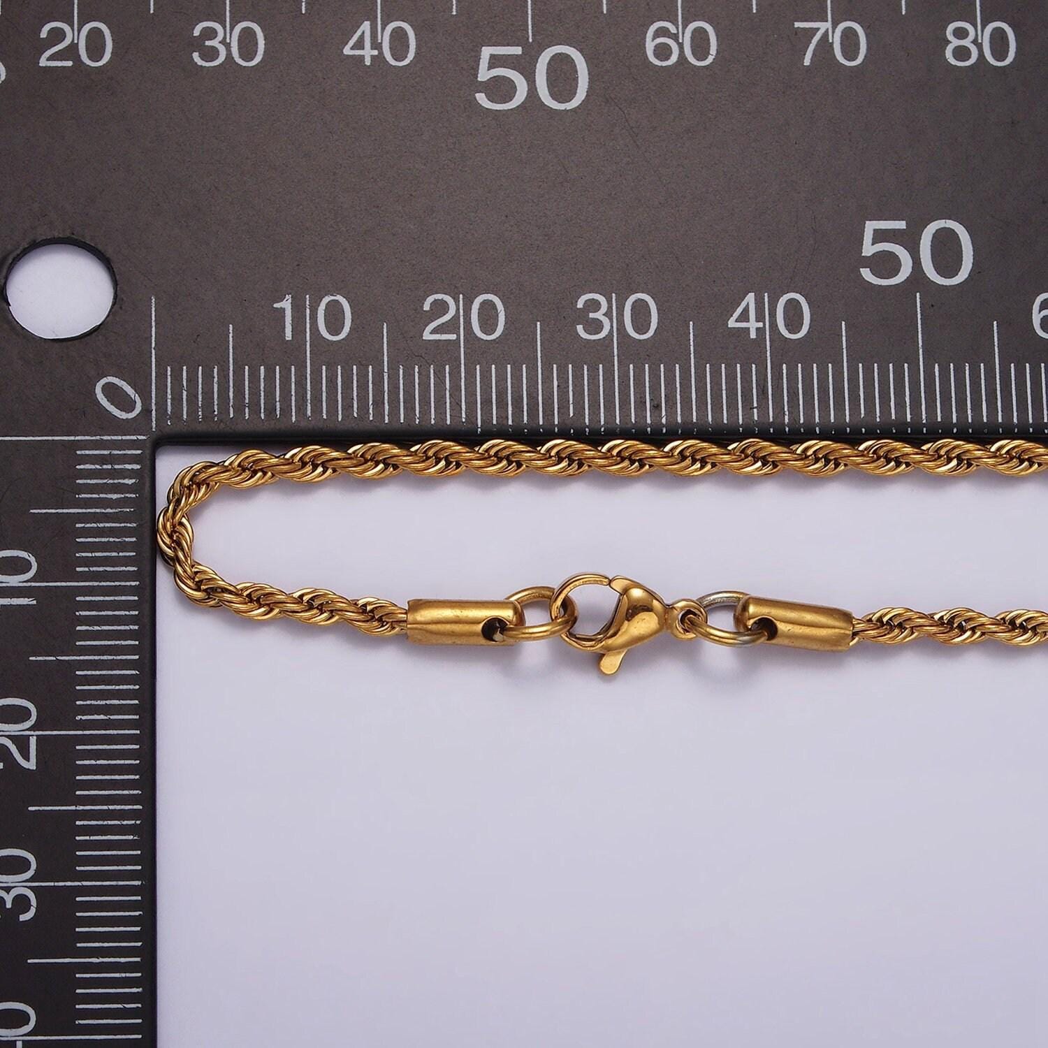 Stainless steel 1.8mm rope chain 18 inches necklace in gold & silver | wa-2338 wa-2339