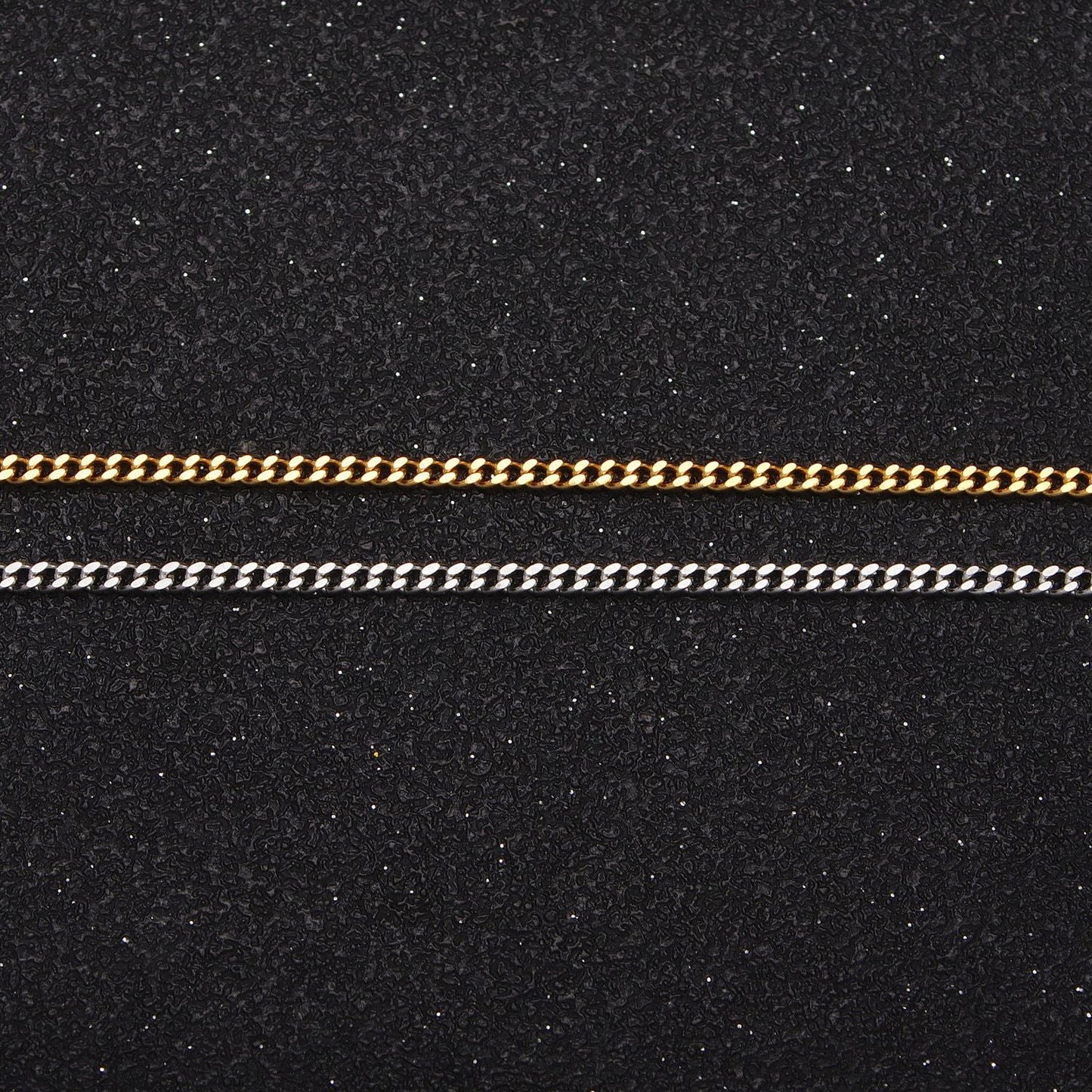 1pc 17.7'' ready to use gold cuban curb necklace chain, layer curb chain dainty stainless steel necklace, for pendant charm necklace wa1701